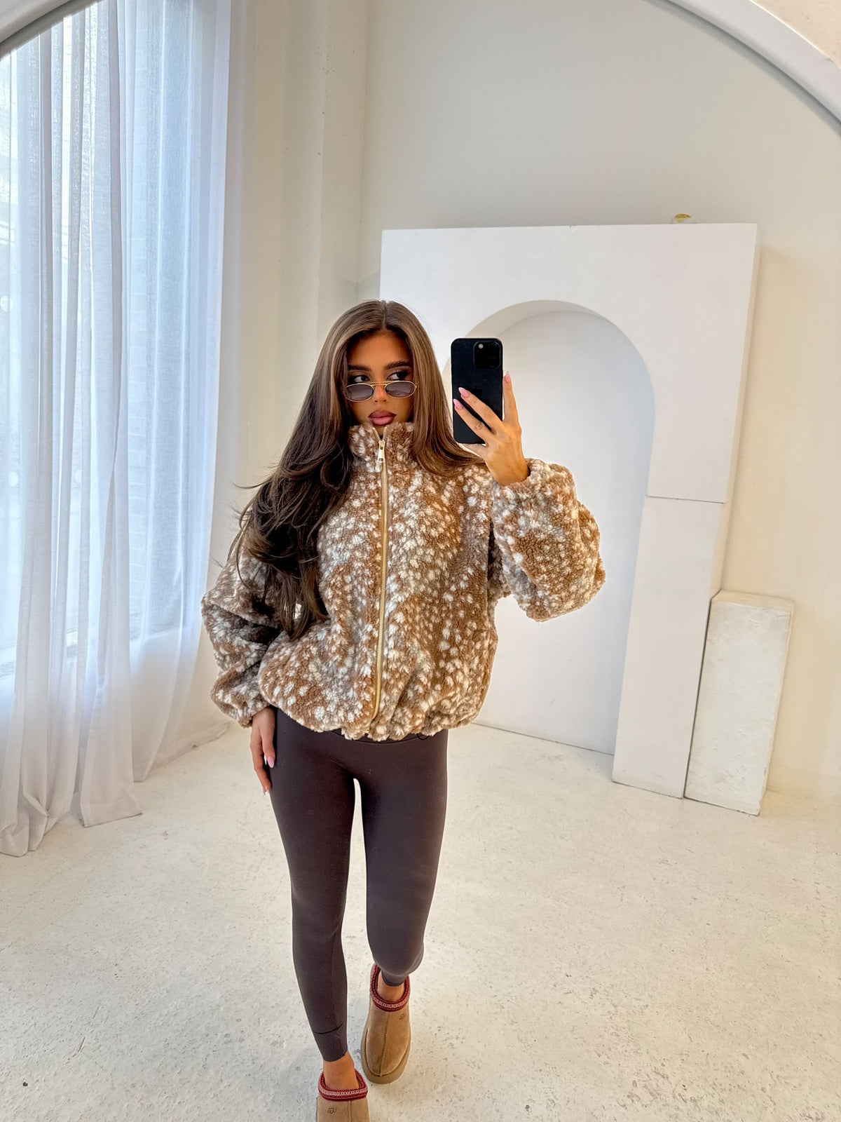 Bambi gold zip fleece - beige