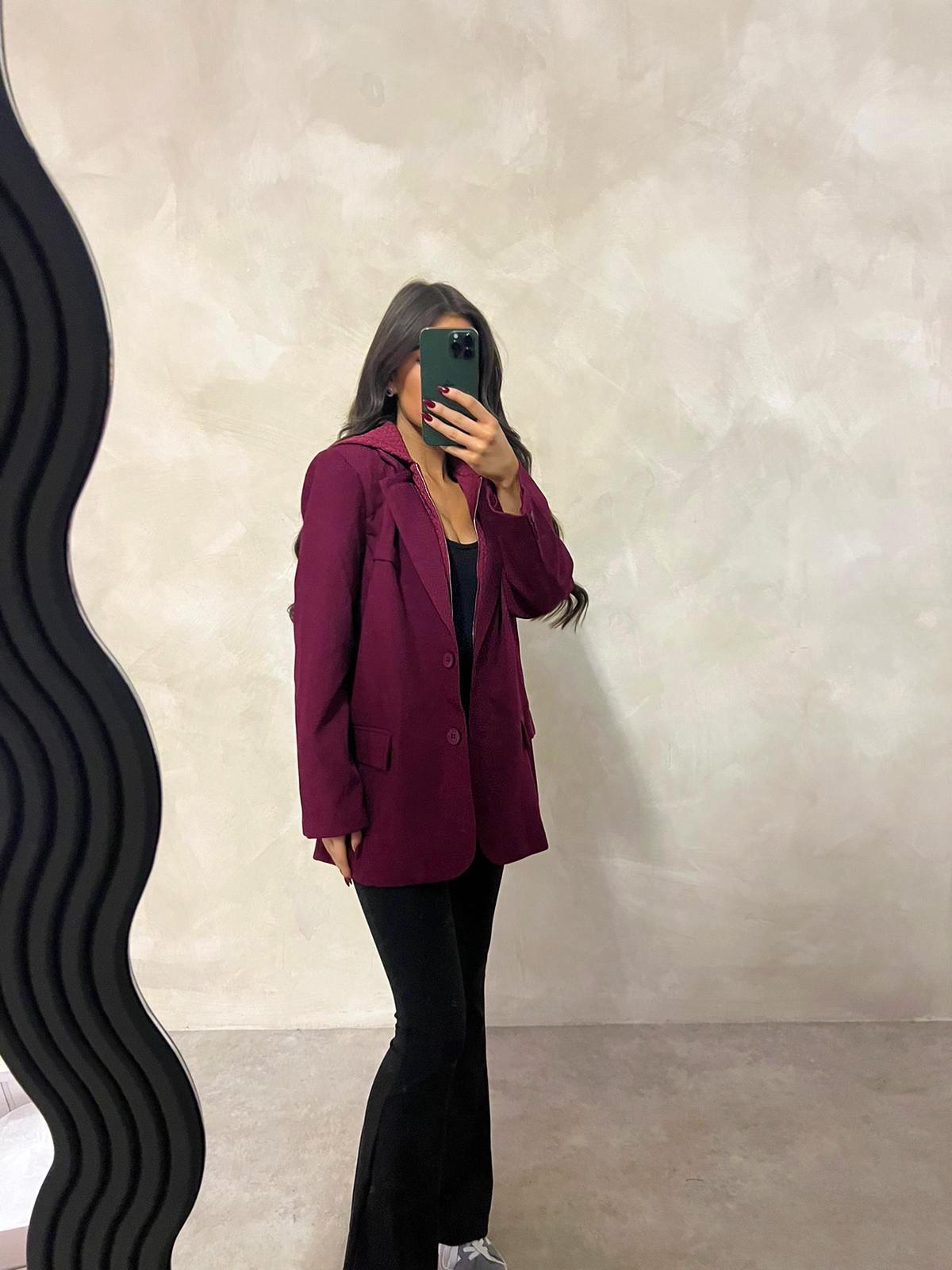 Hood blazer - burgundy