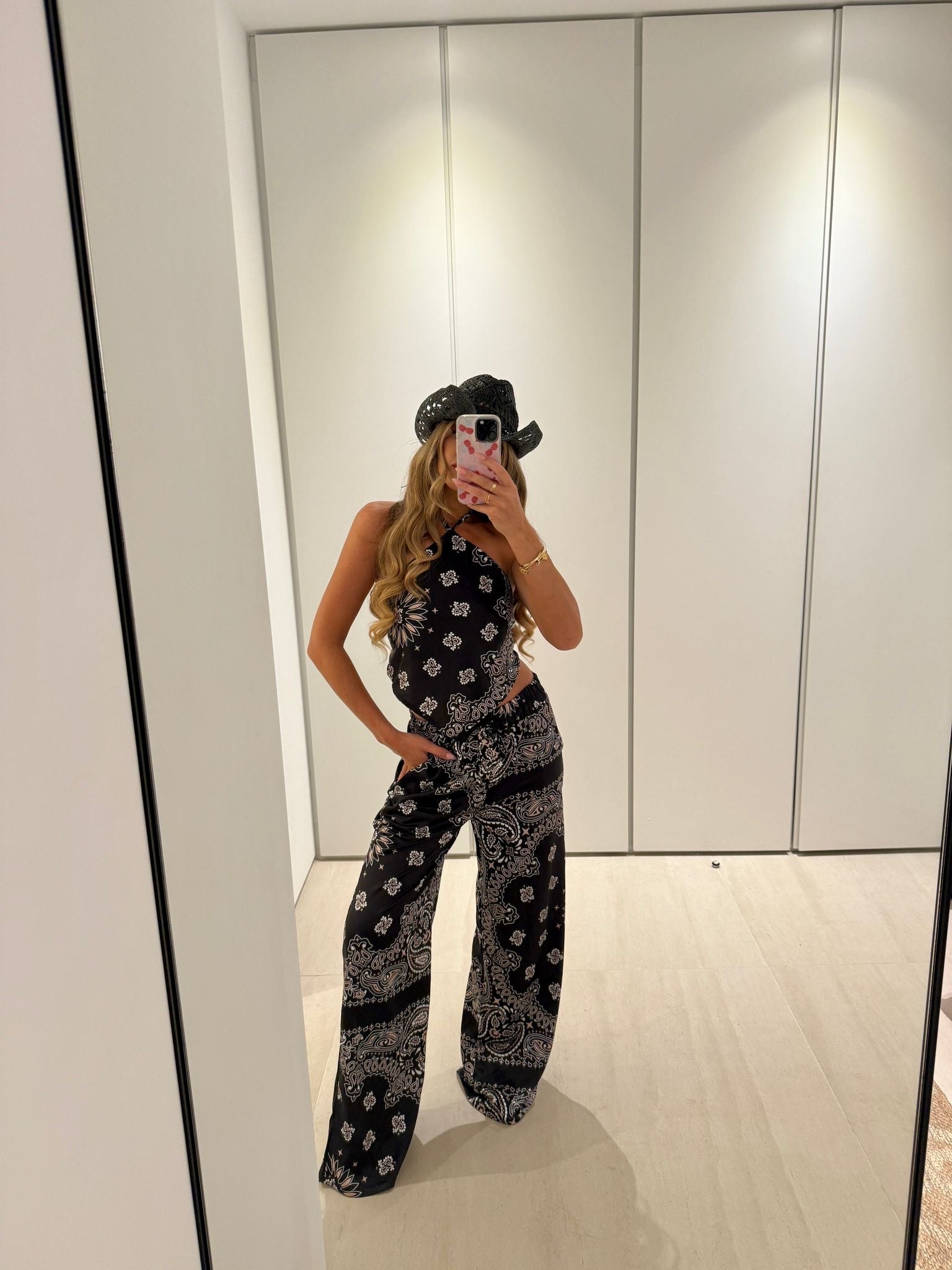 Bandana Trouser Set - Black
