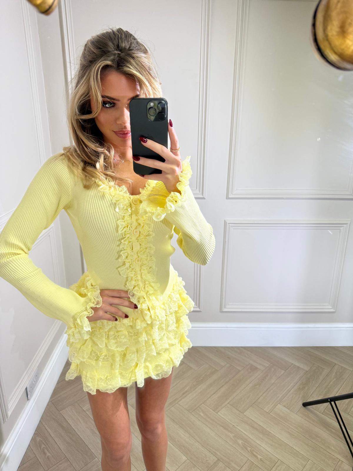 Millie lace two piece - lemon