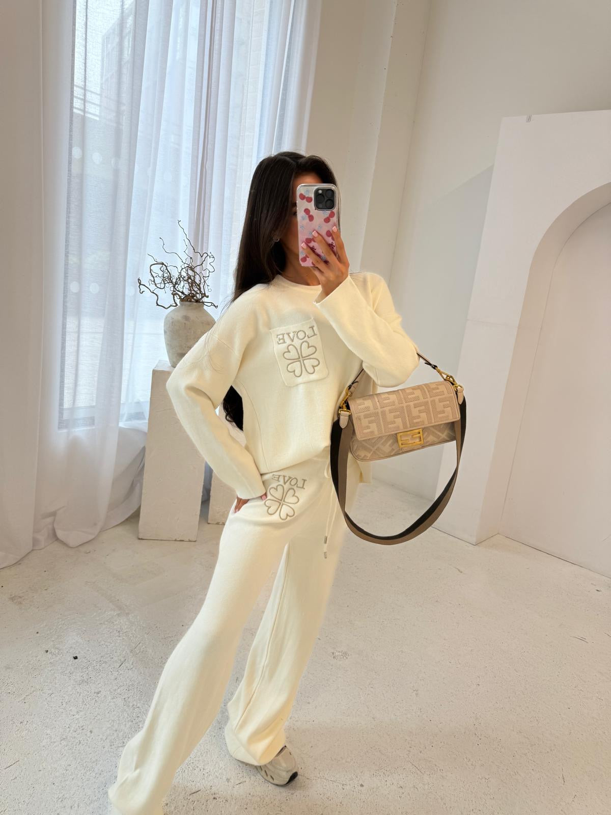 Love knit tracksuit - cream
