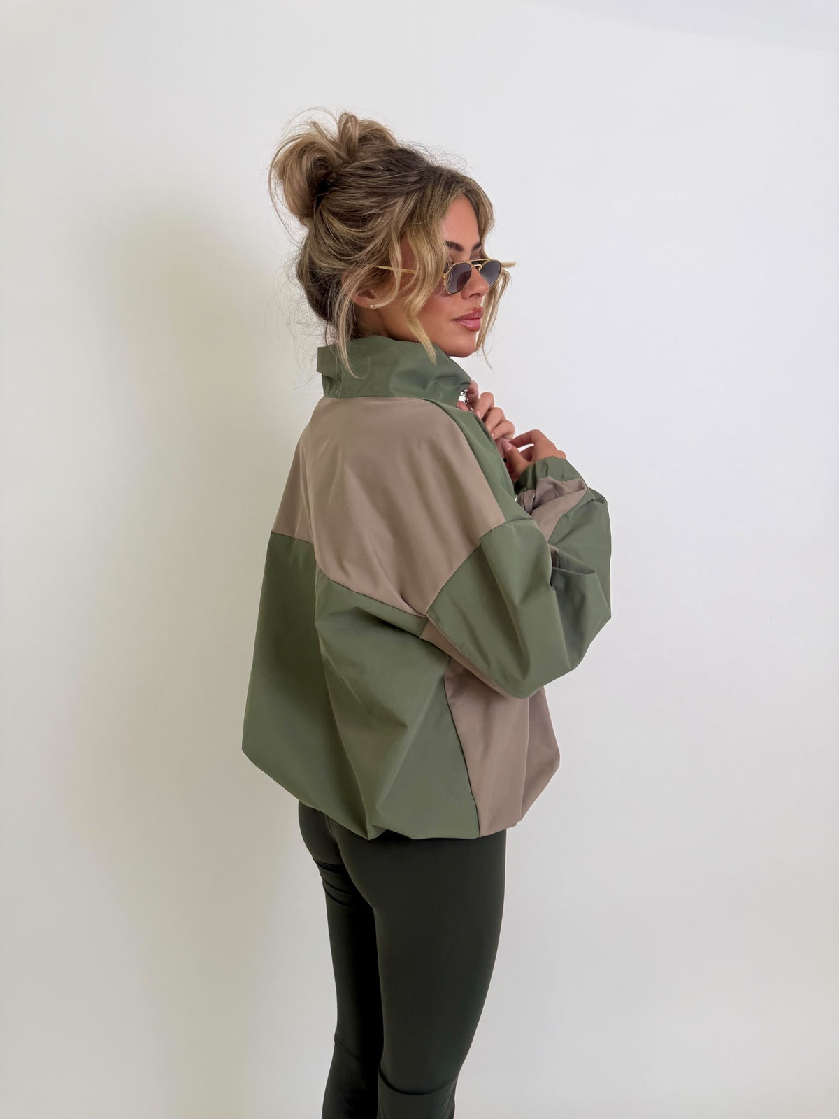 Quarter zip windbreaker - khaki