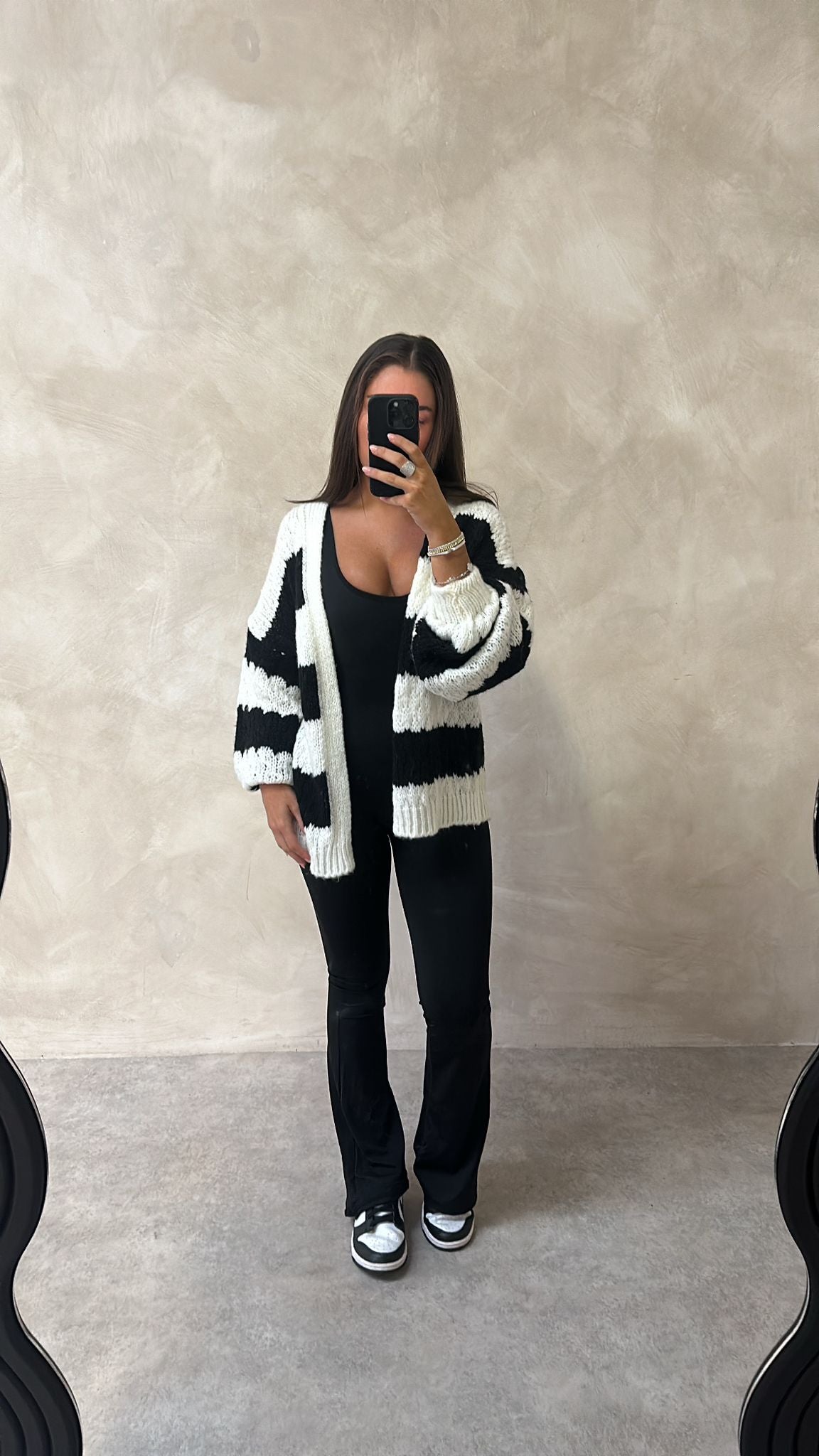 Stripe cardigan - black