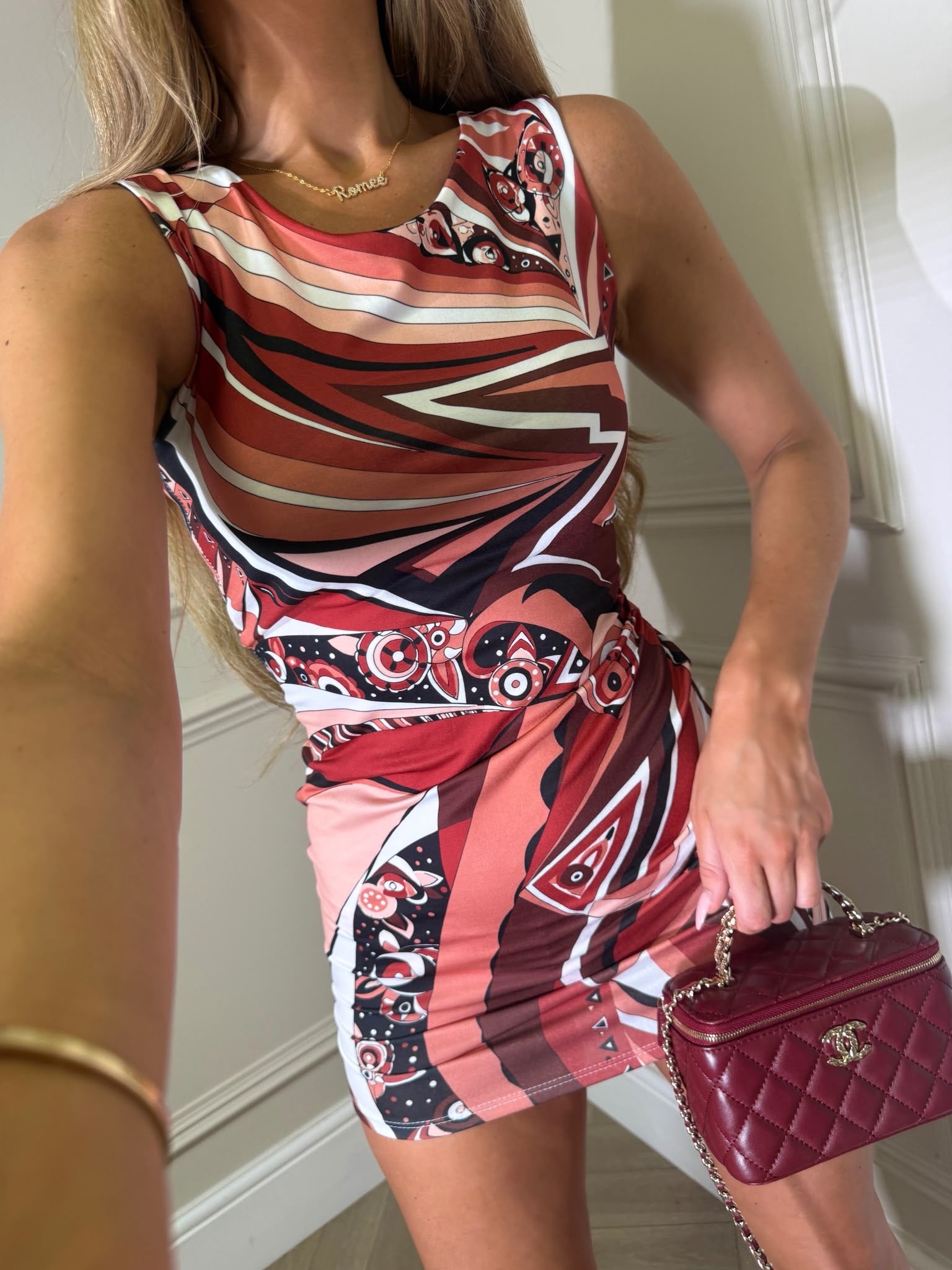Serafina printed dress - red