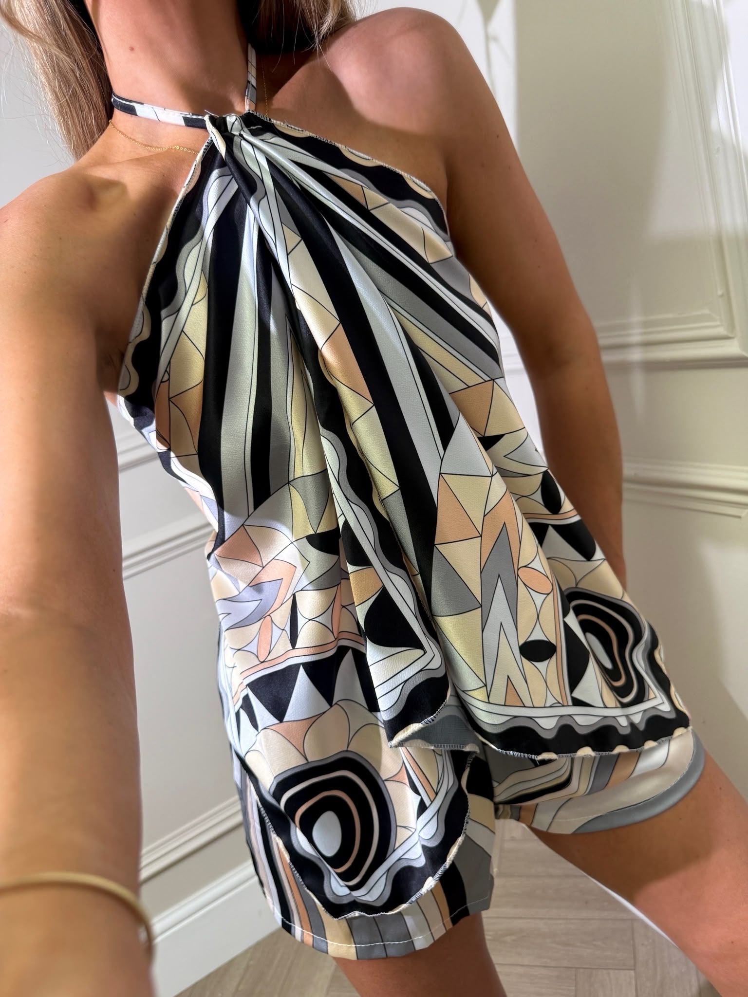 Ellie halteneck set - black