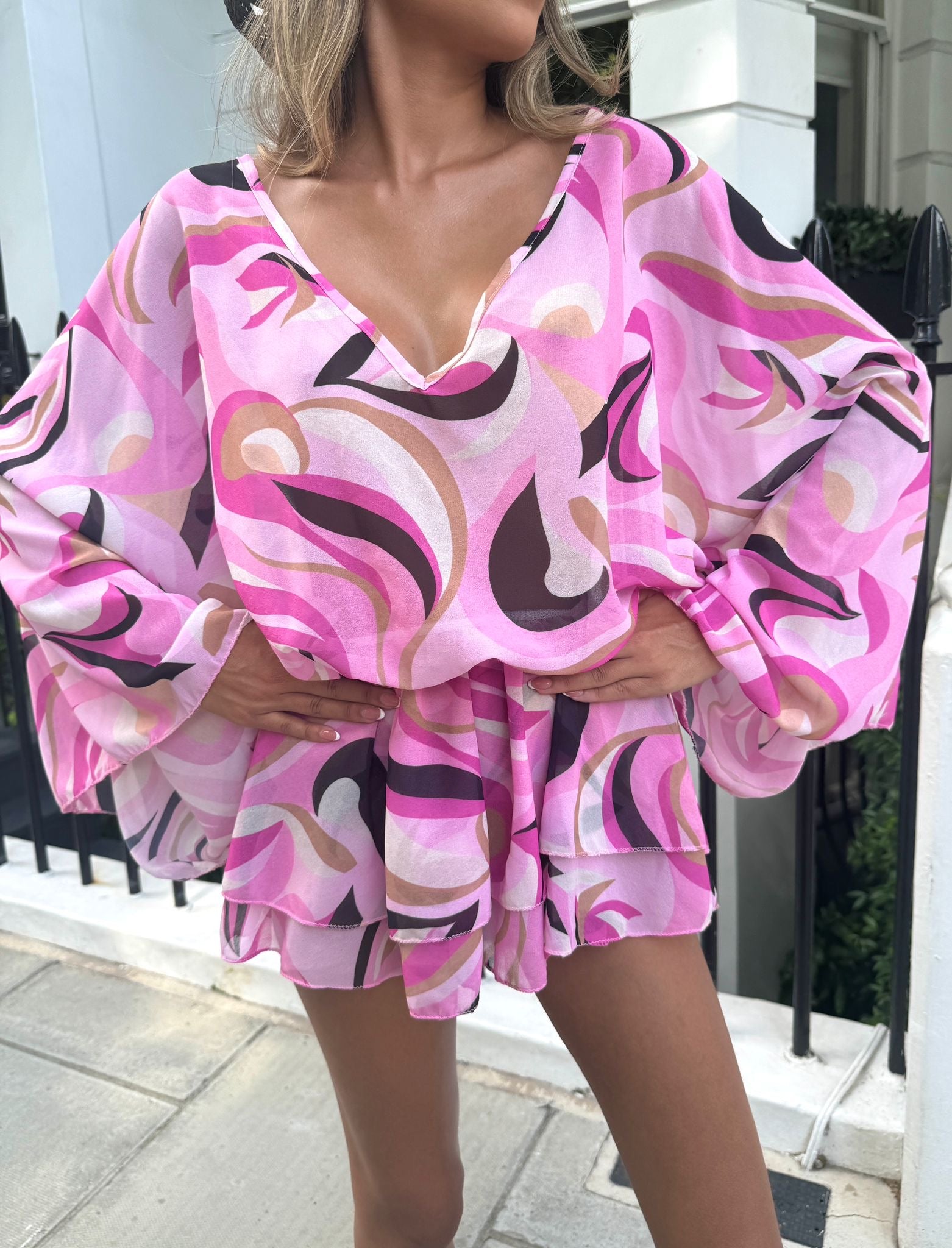 STYLEHUBUK Exclusive Chiffon Dress - Pink