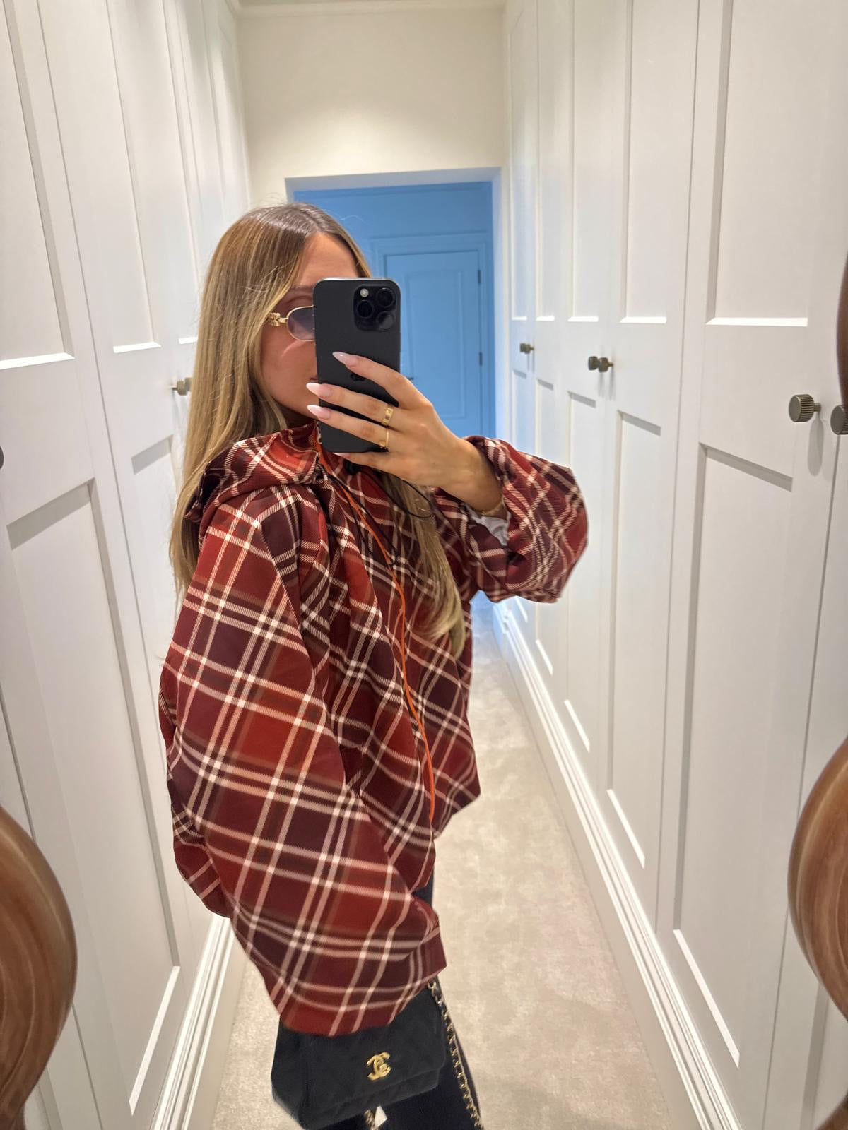 Check jacket - red