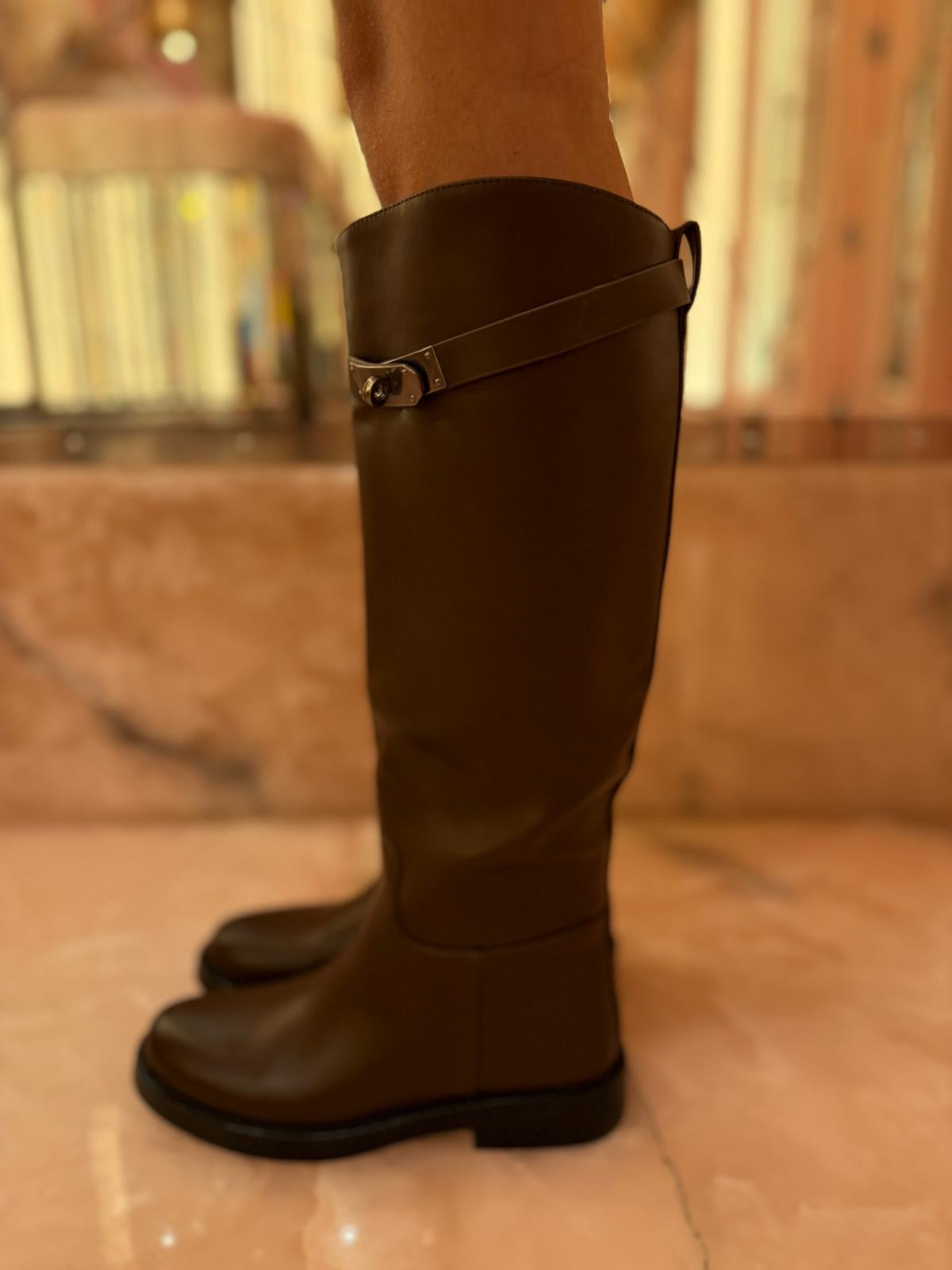 Riding lock boots - brown