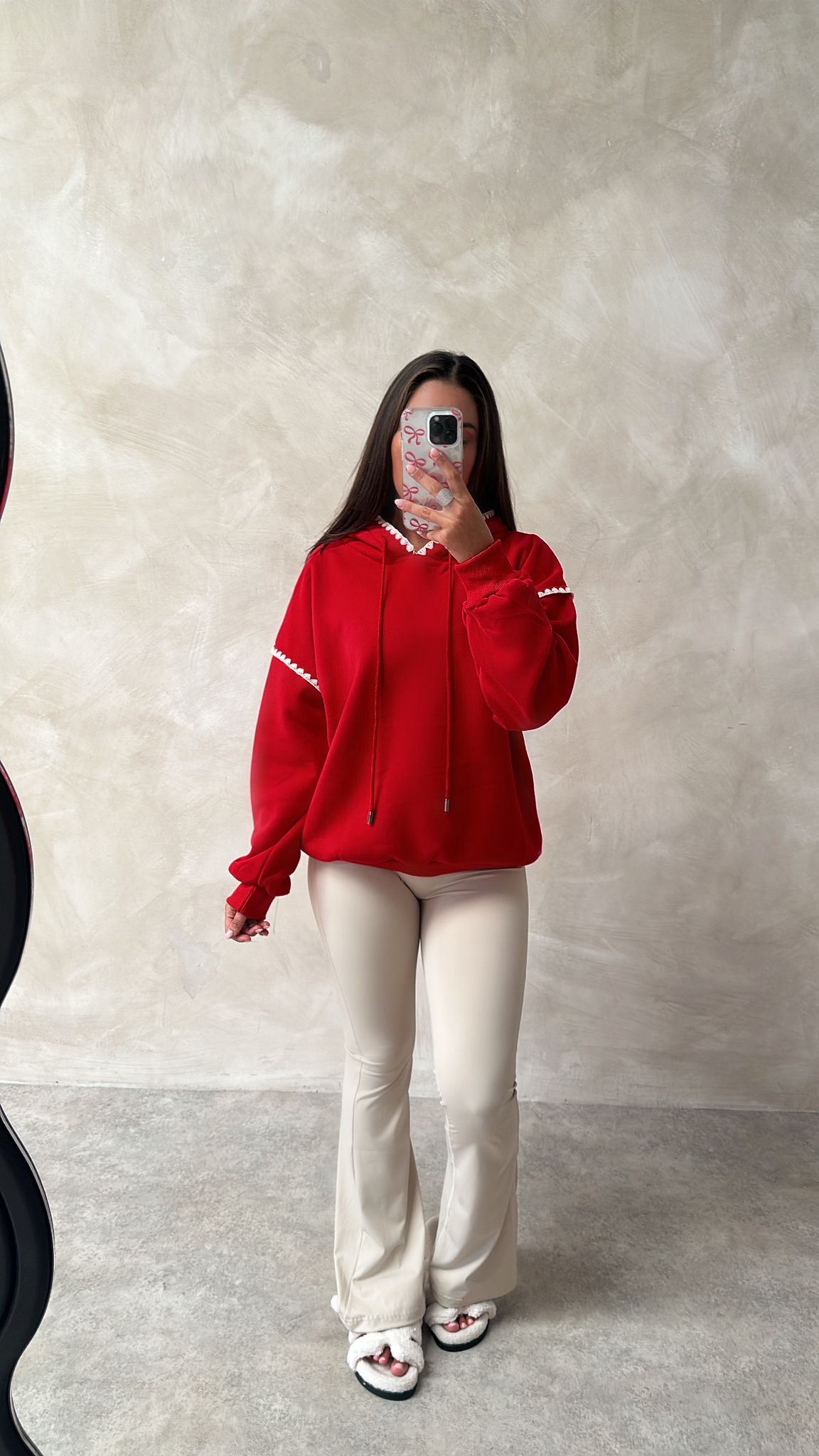 Red trim hoodie