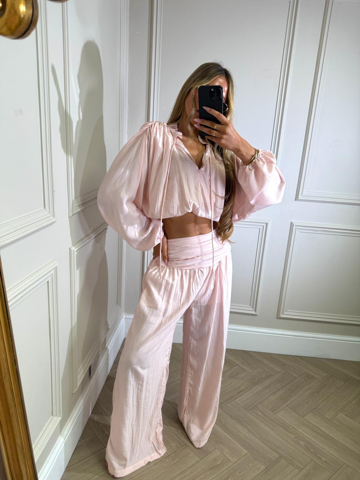 Clara linen co-ord - pink