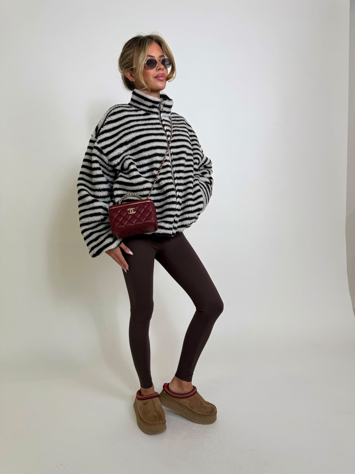 Stripe fleece - brown