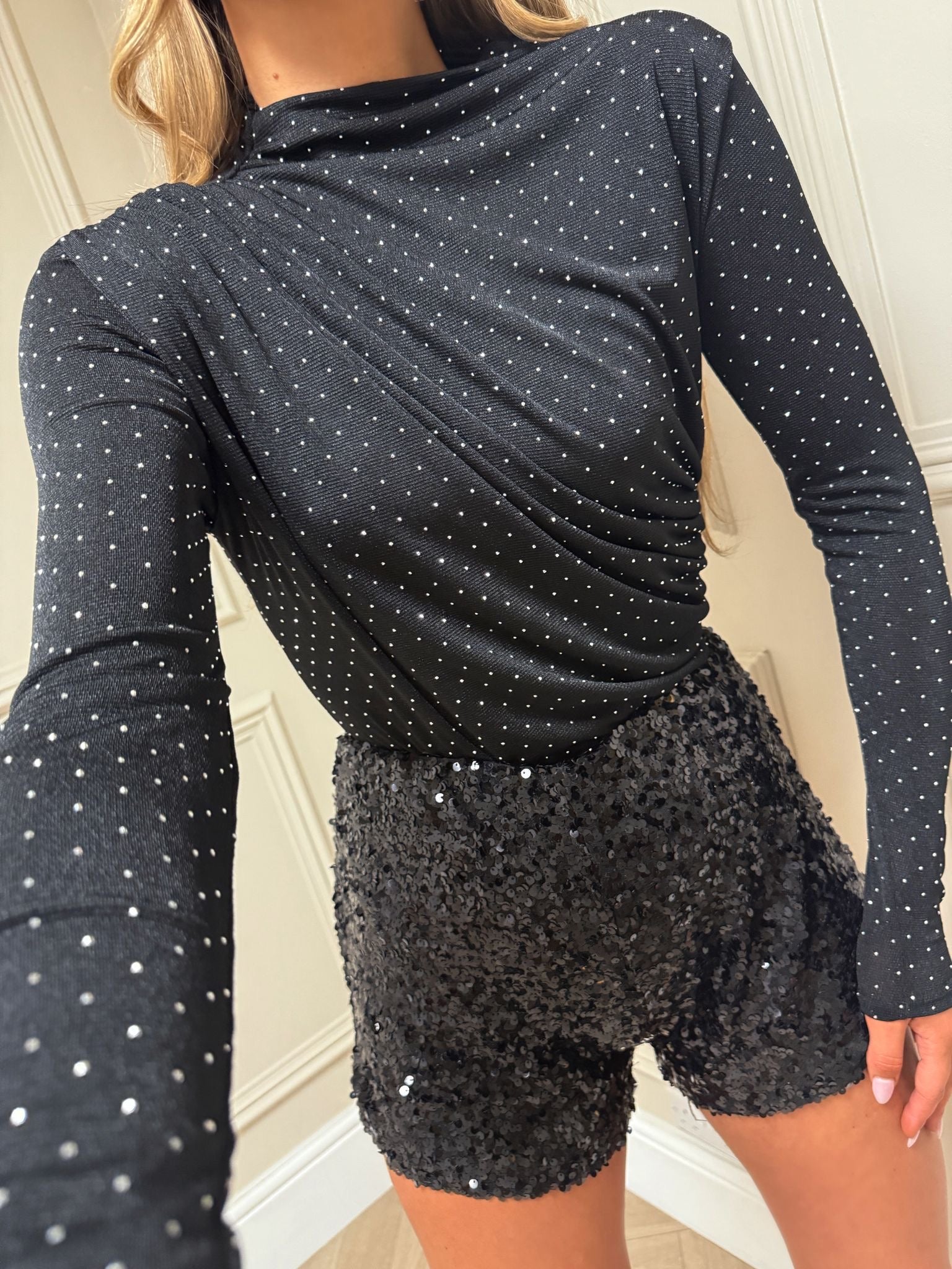 Diamond bodysuit - black