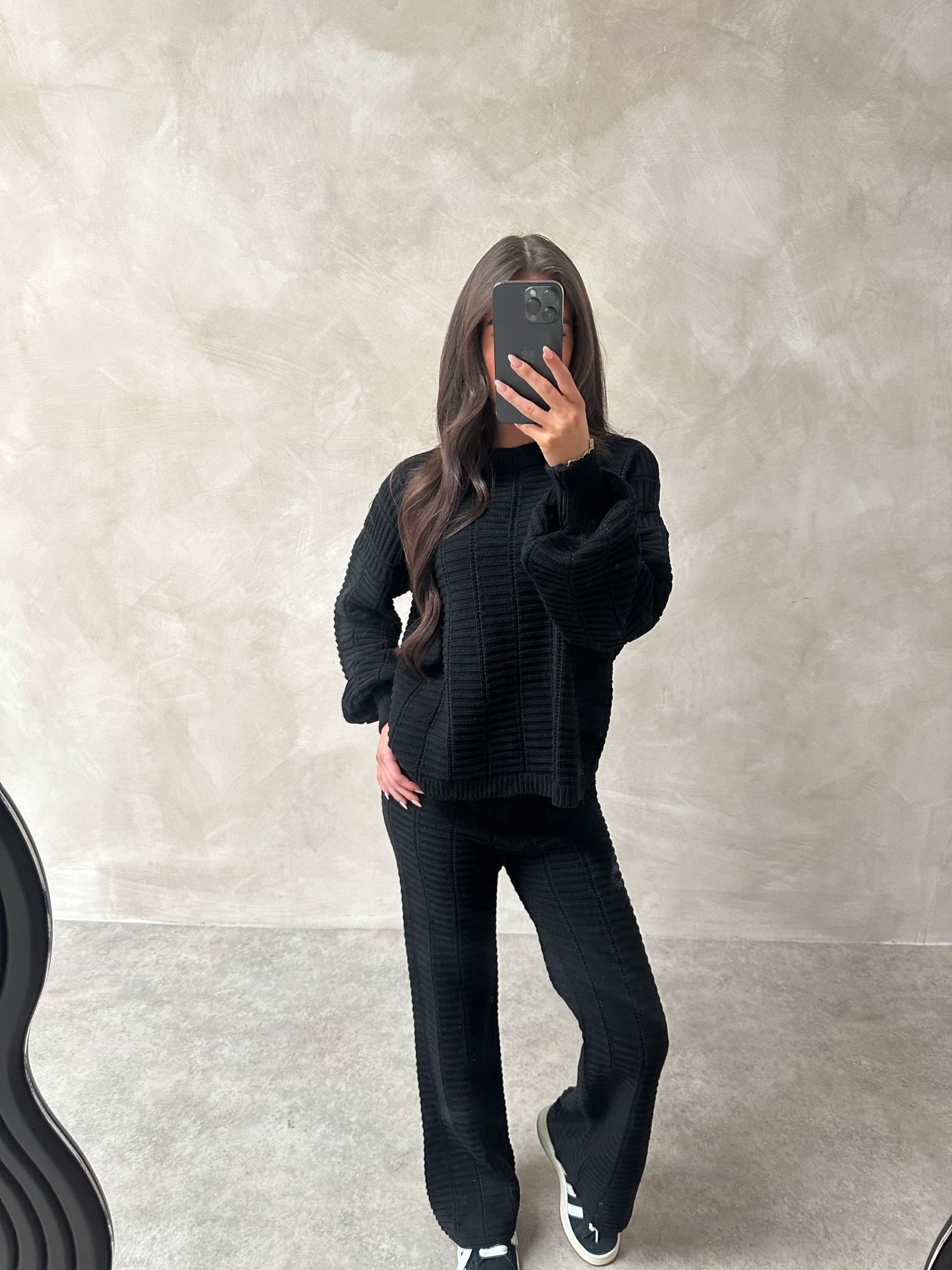 Maisey Knit tracksuit - black