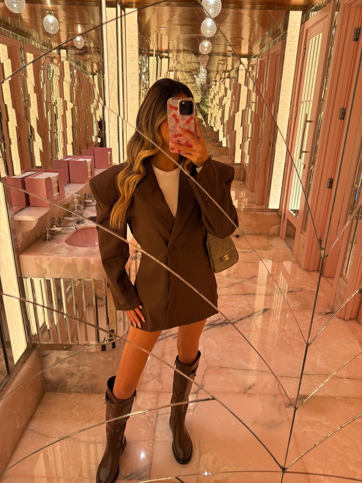 Oversized blazer - chocolate