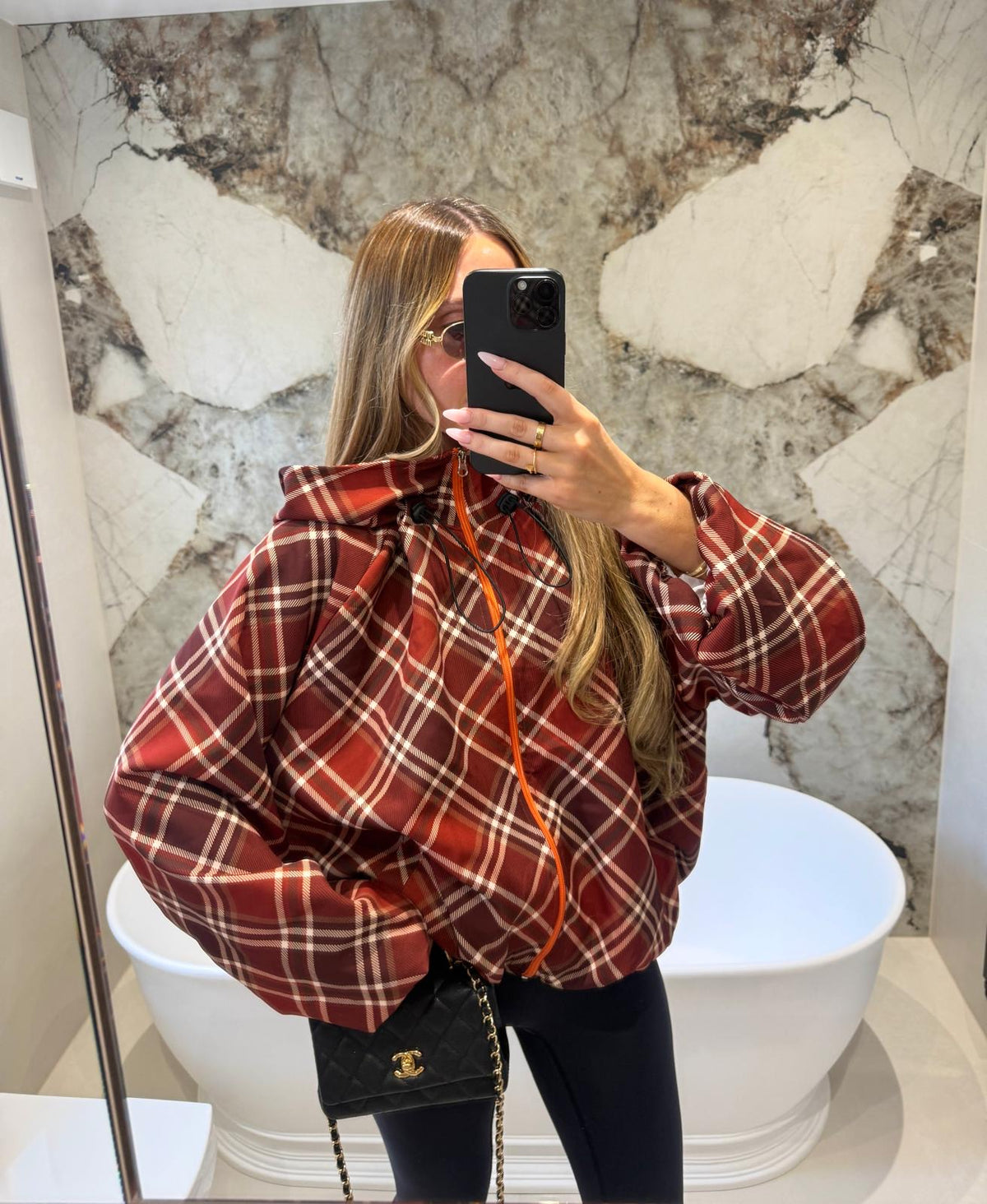 Check jacket - red