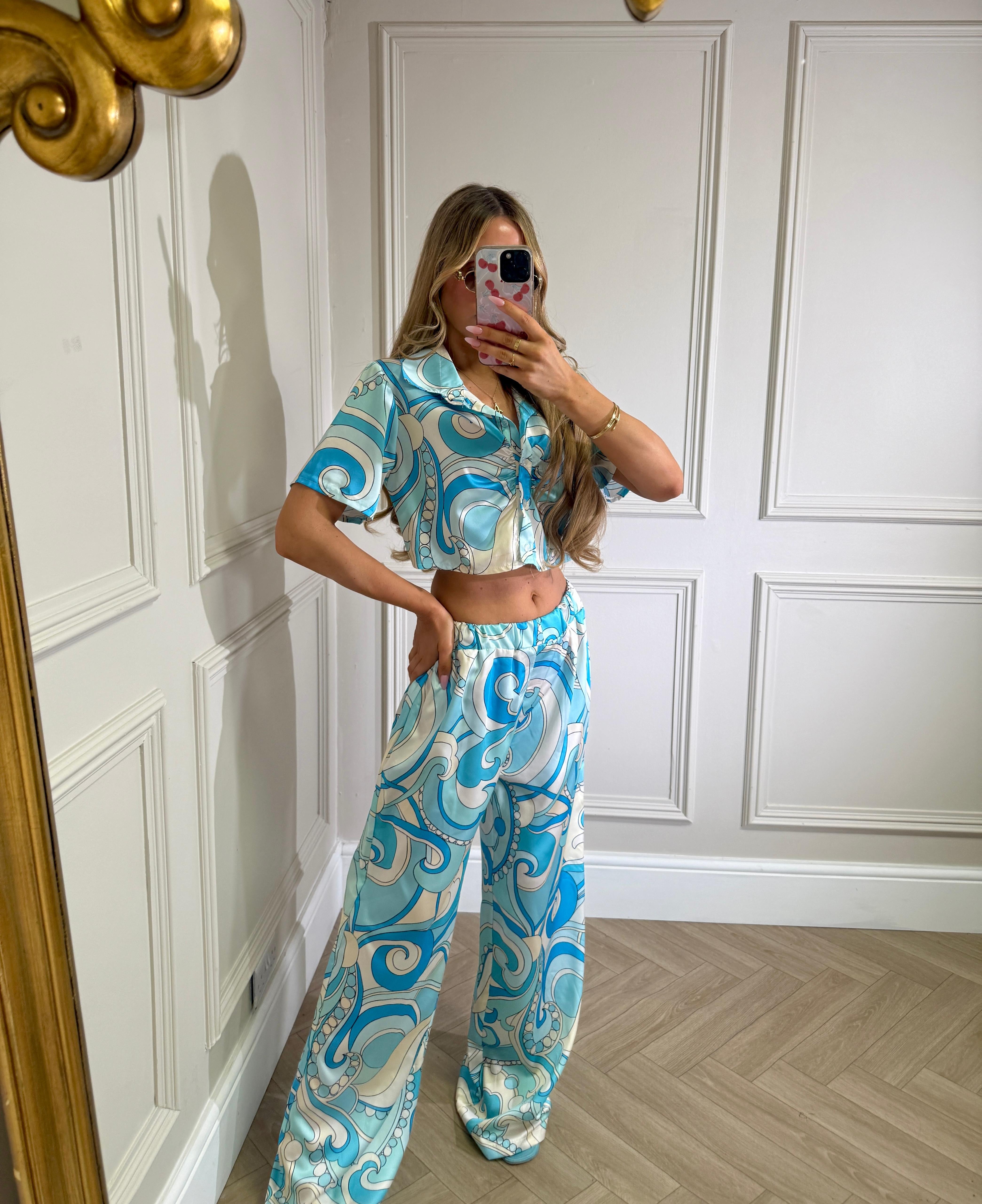 Candice shirt and trouser co-ord - blue