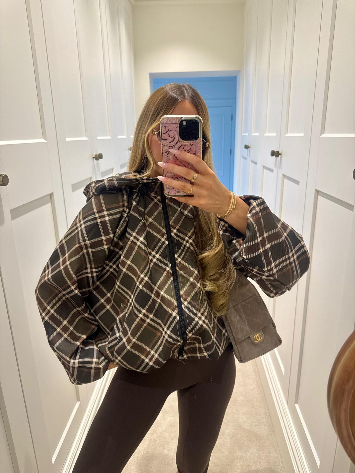 Check jacket - khaki