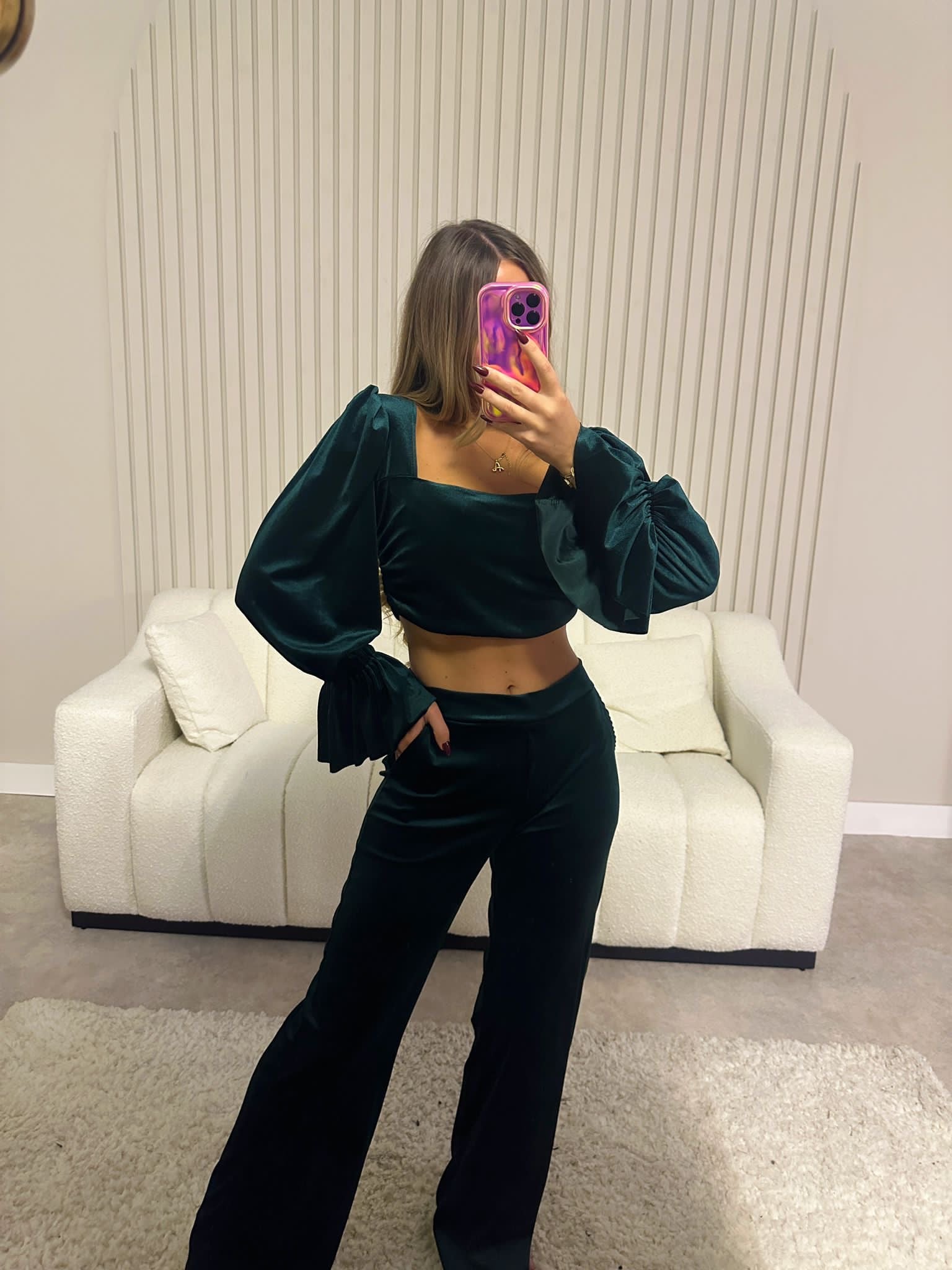 Vivian 2piece set - Green Velvet