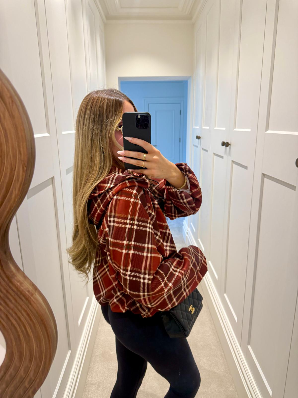 Check jacket - red