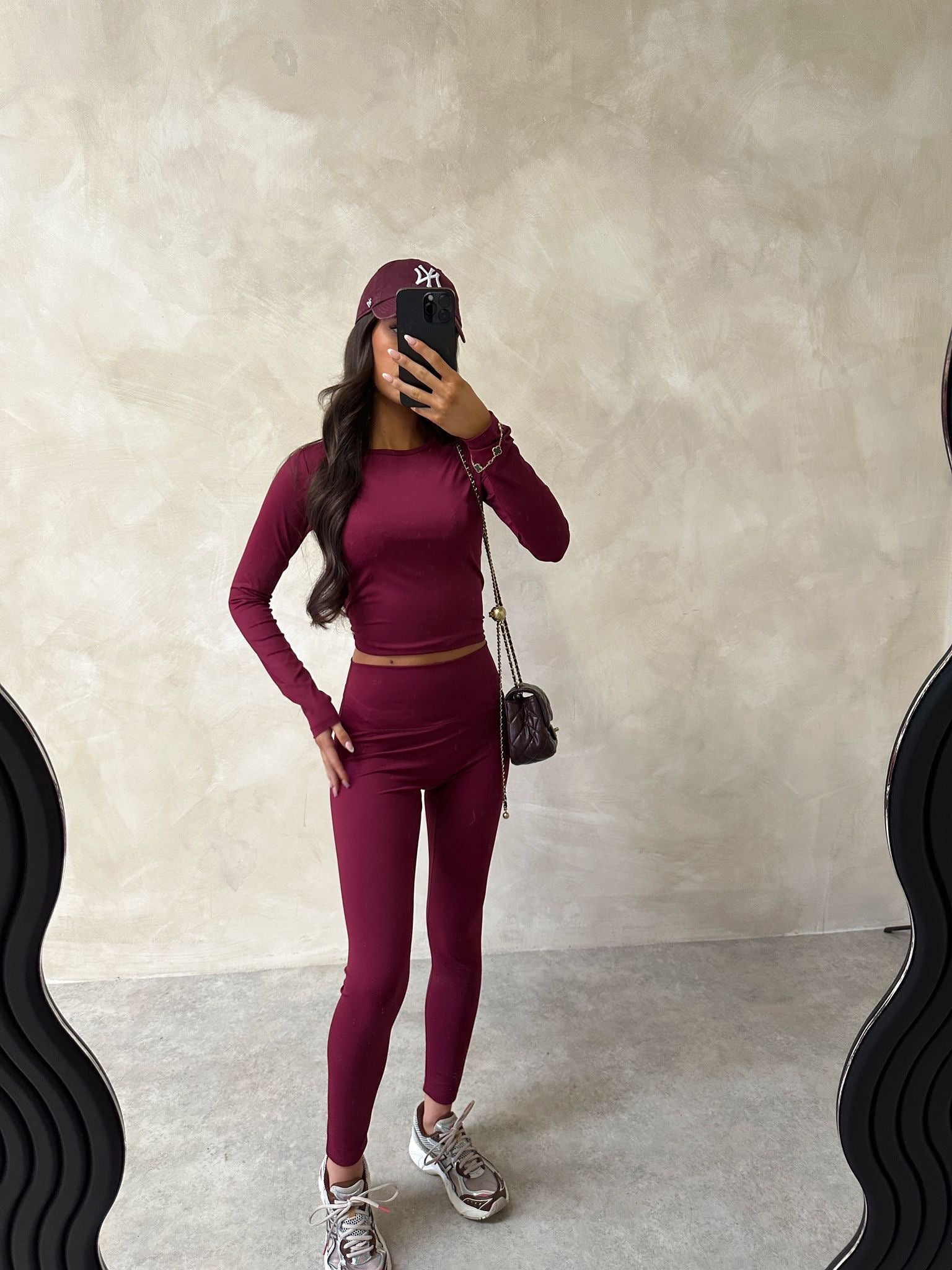 Long sleeve gym set - berry