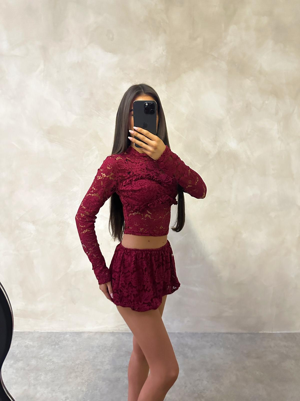 Camilla Lace Co-ord - wine