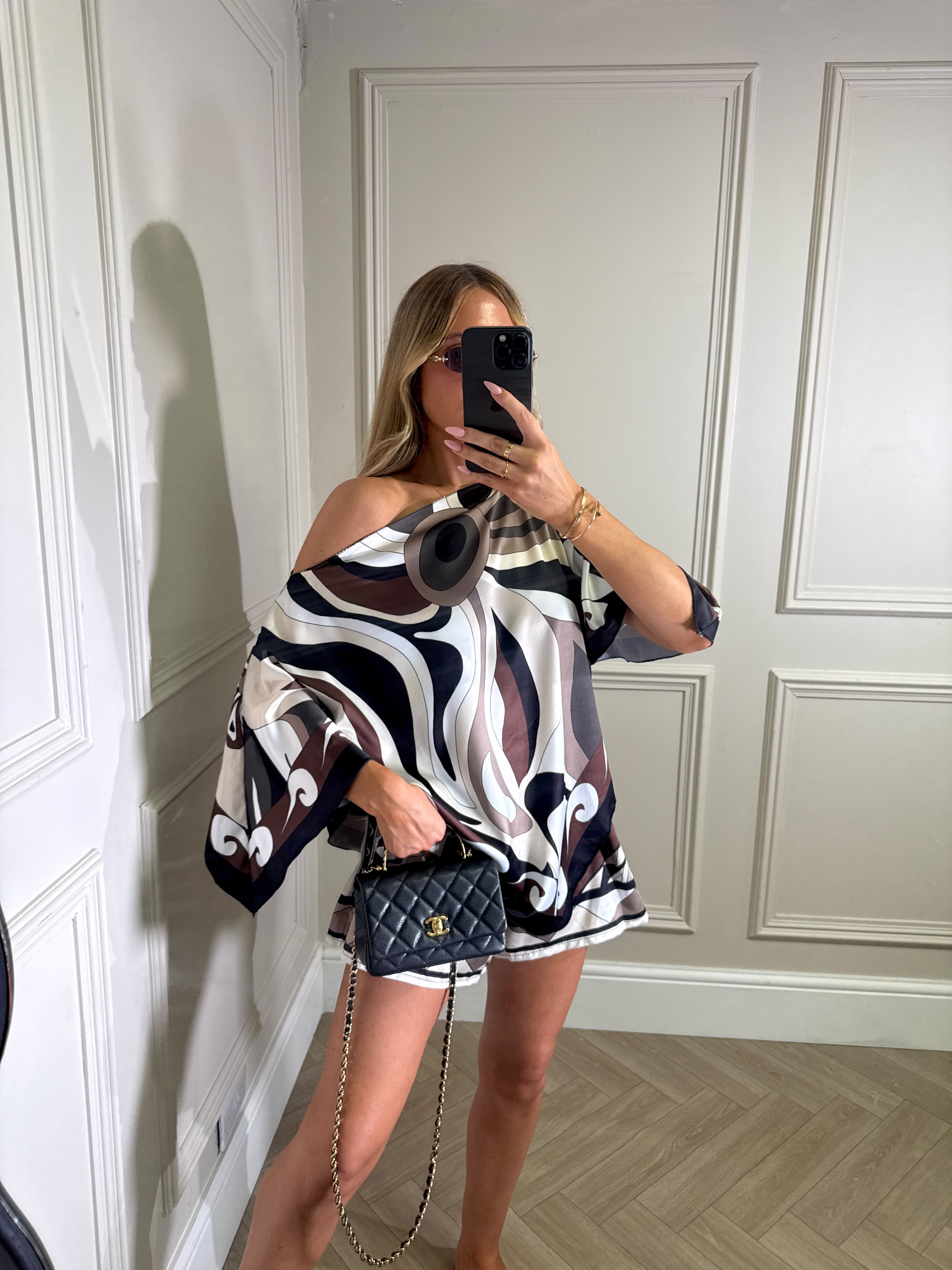 Cape top co-ord - black