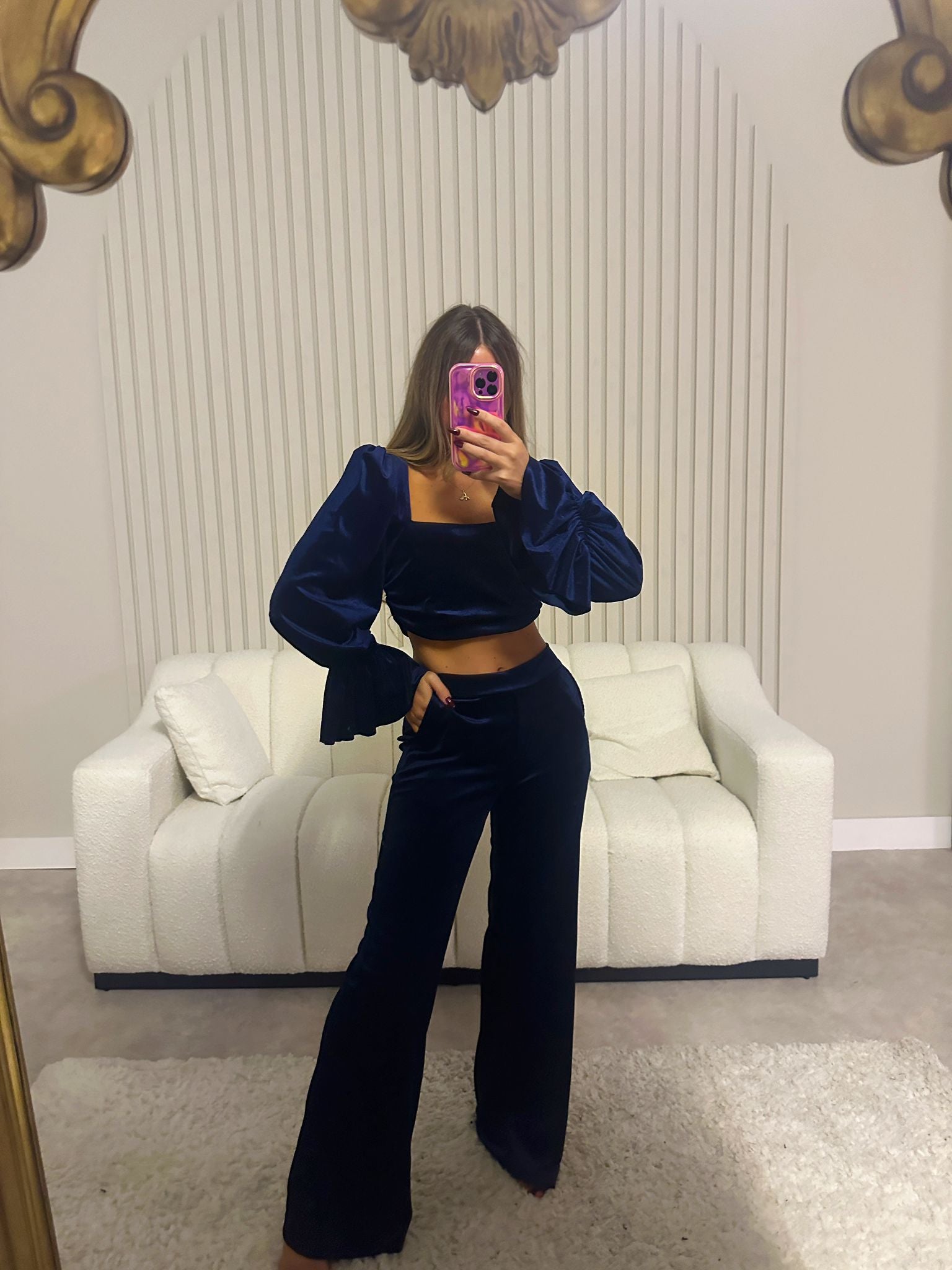 Vivian 2piece set - Navy Velvet