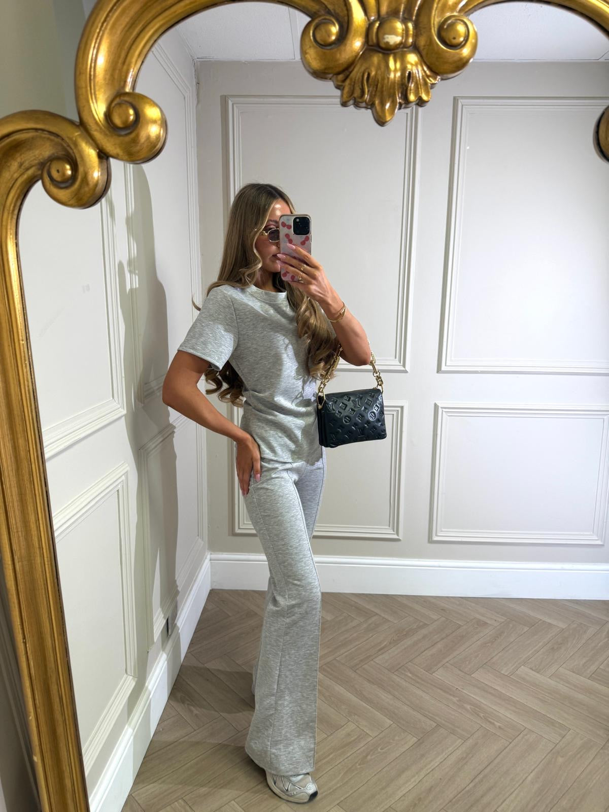 Ruched trouser co-ord - grey