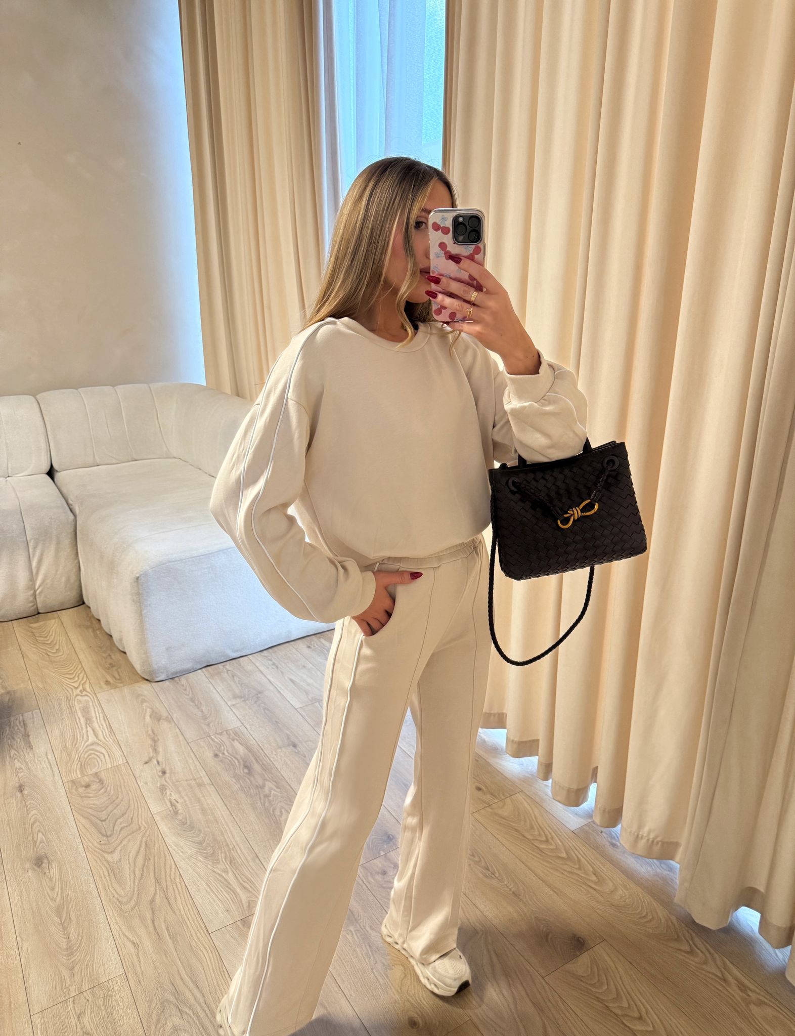 Stripe side tracksuit - beige