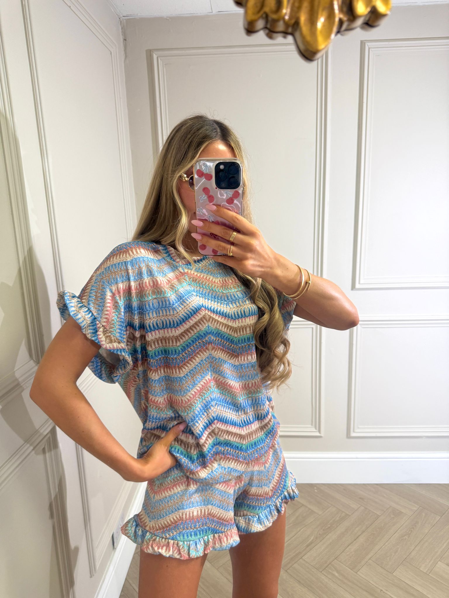 Frill pattern co-ord - blue