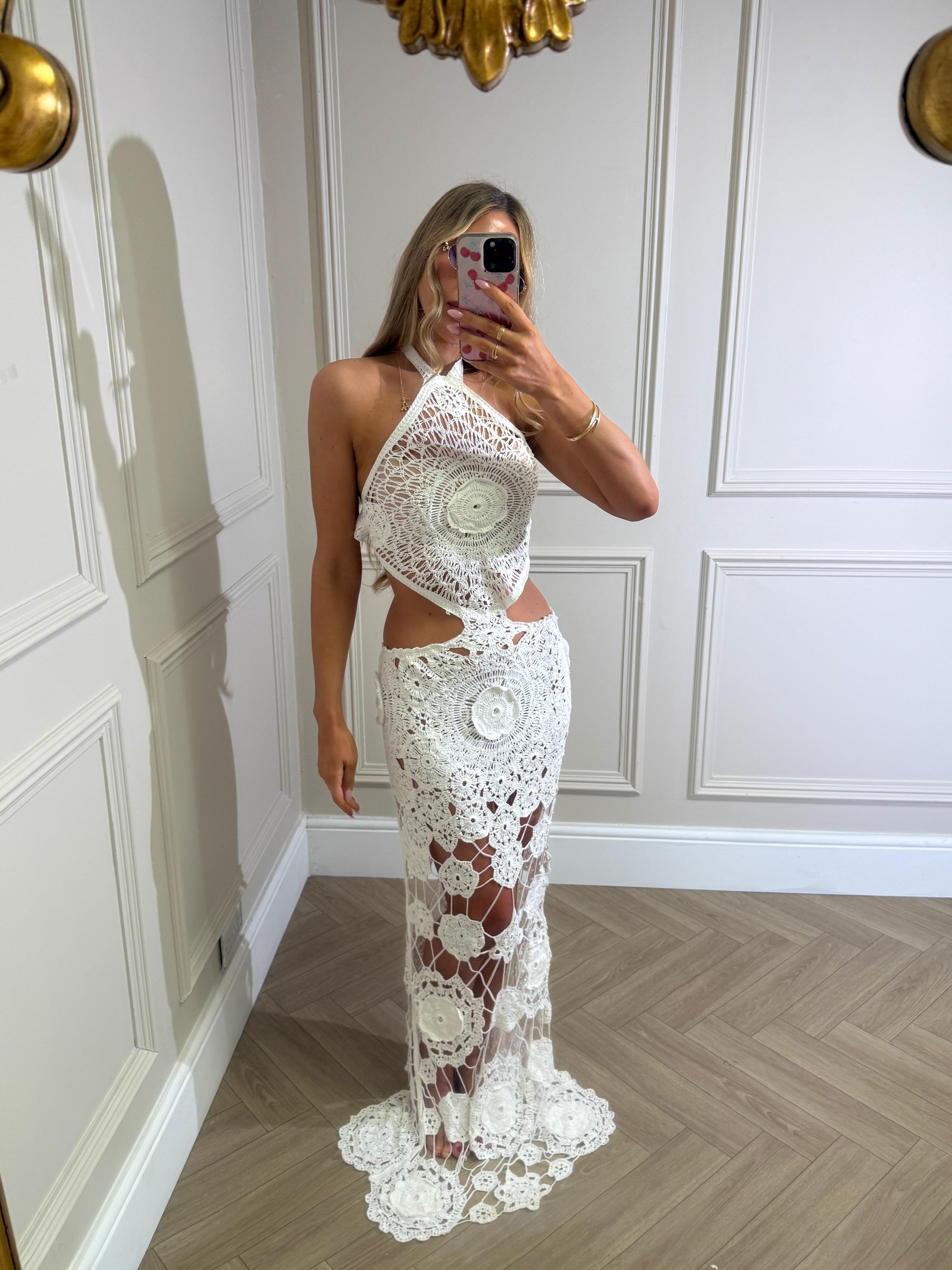 Crochet cut out maxi dress PRE ORDER