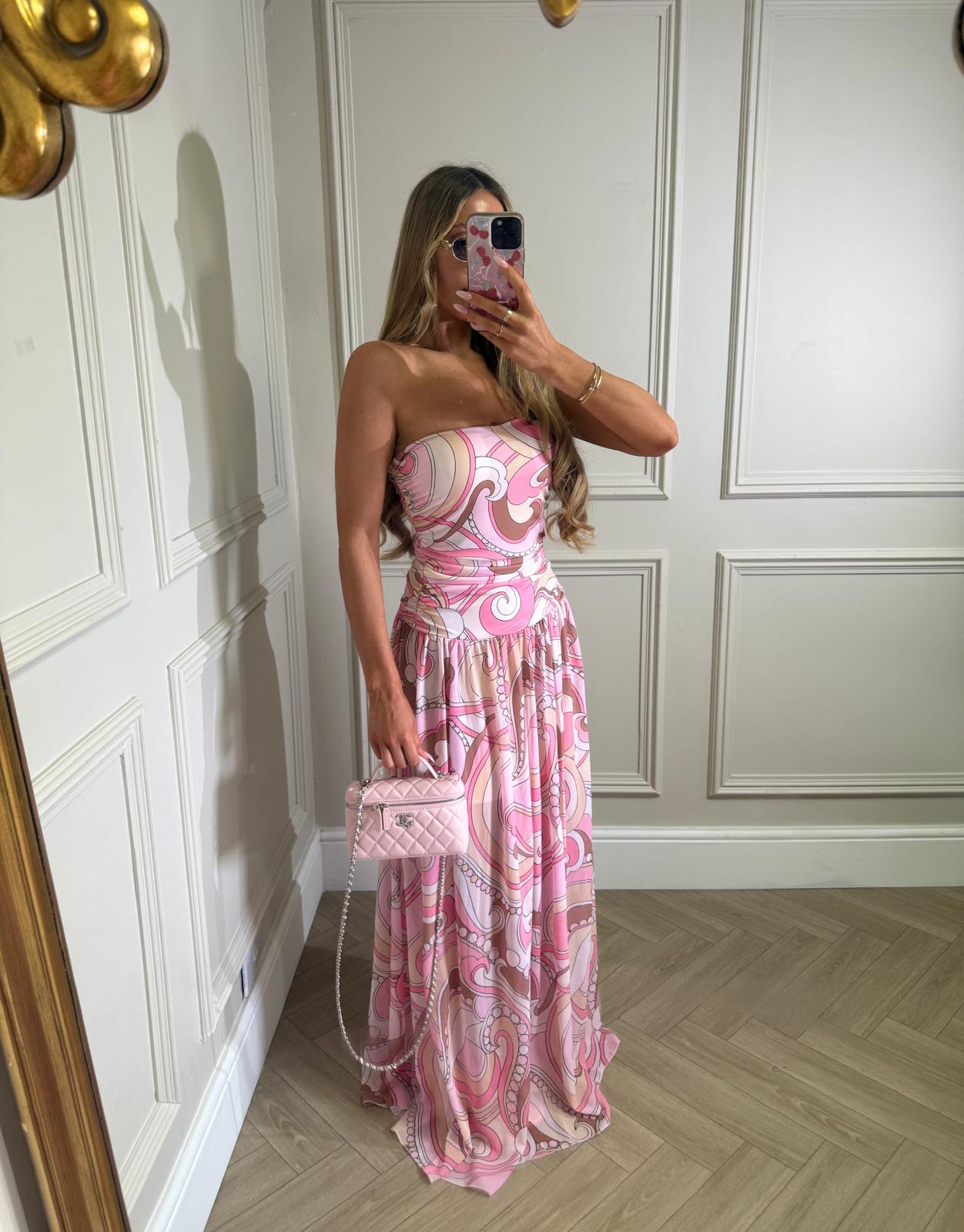 Callie swirl maxi dress - pink