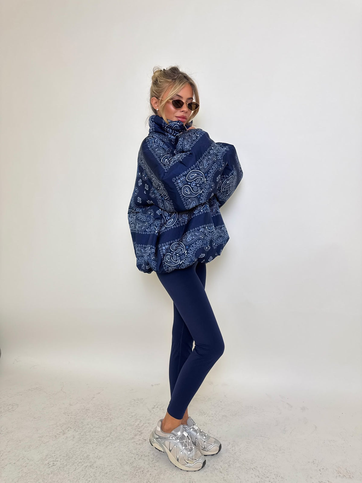 Bandana puffa jacket - navy