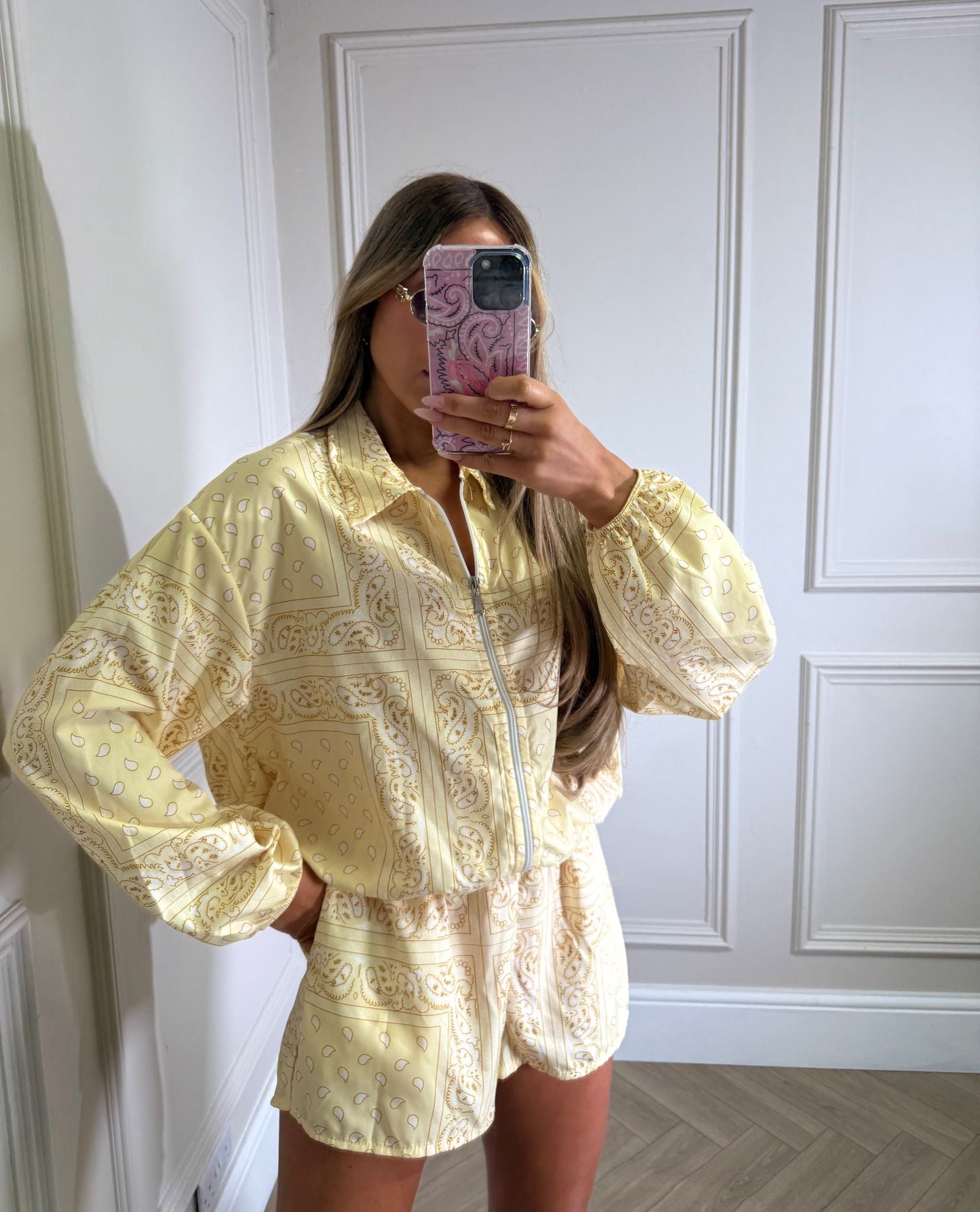 Lucia jacket and short co-ord - bandana yellow