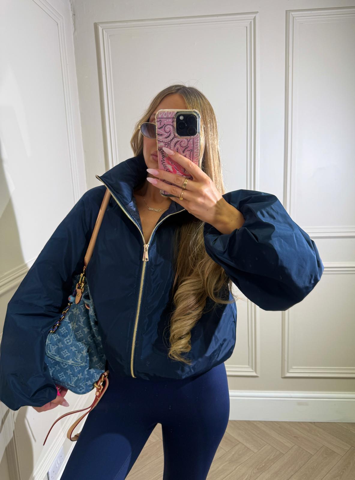 Gold zip jacket - navy
