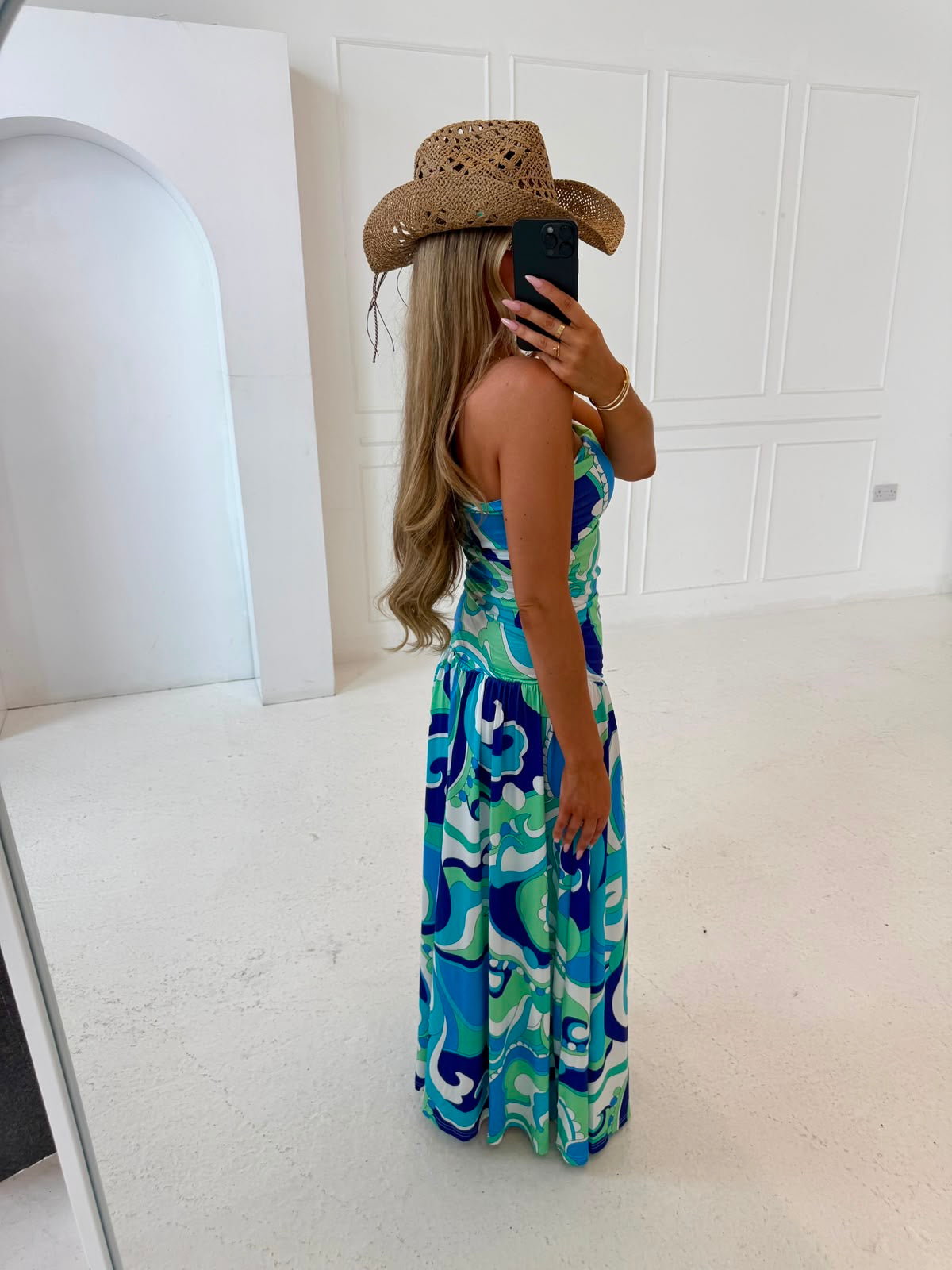 Callie swirl maxi dress - blue