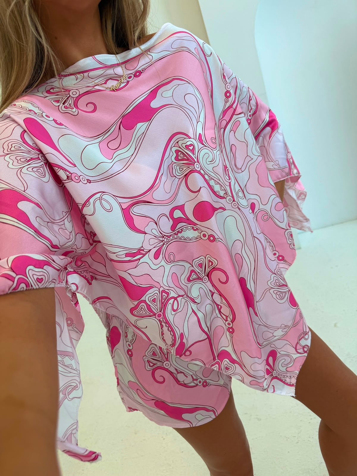 Cape print top co-ord - pink