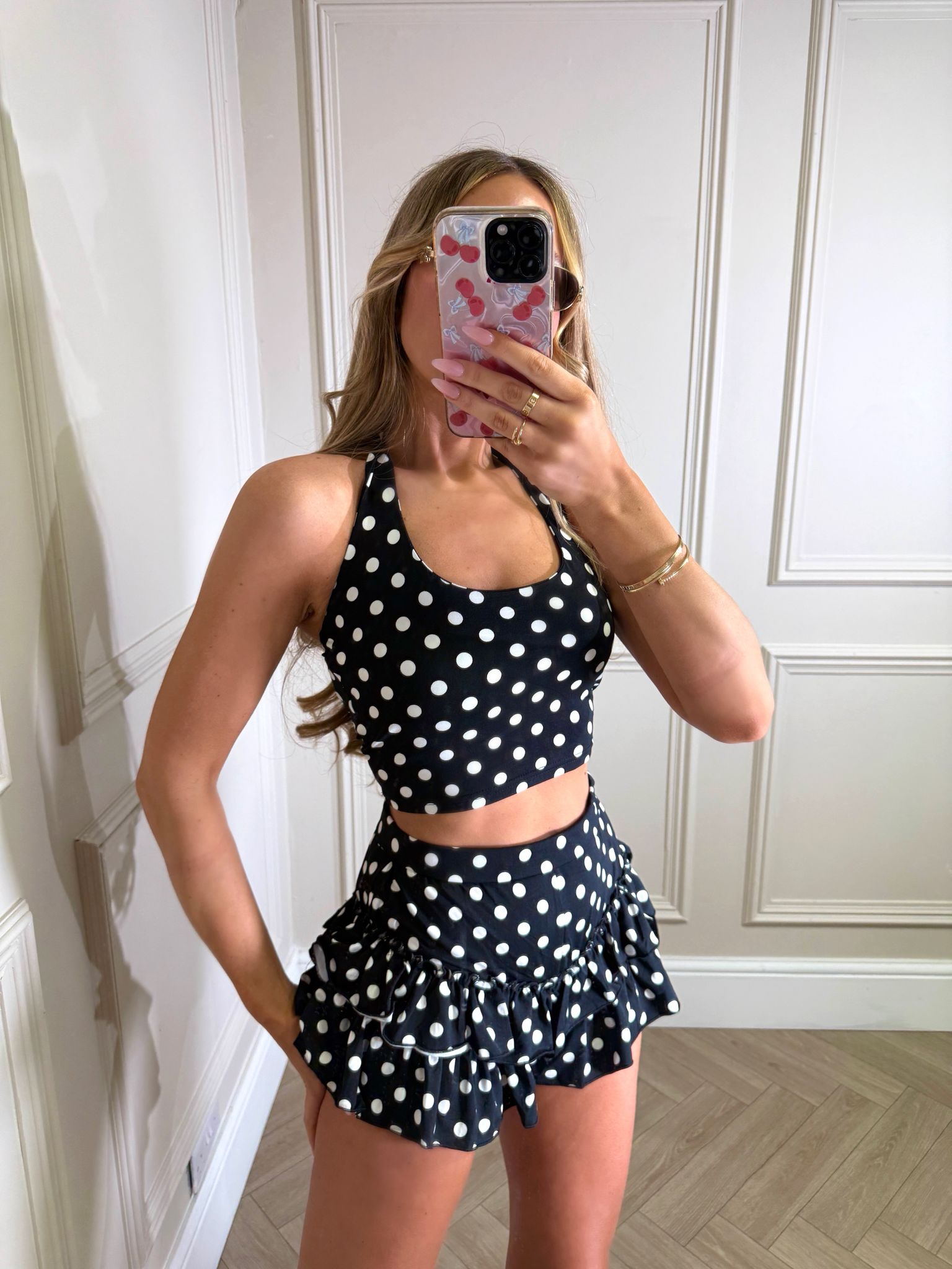 Roma Halterneck set - black dot