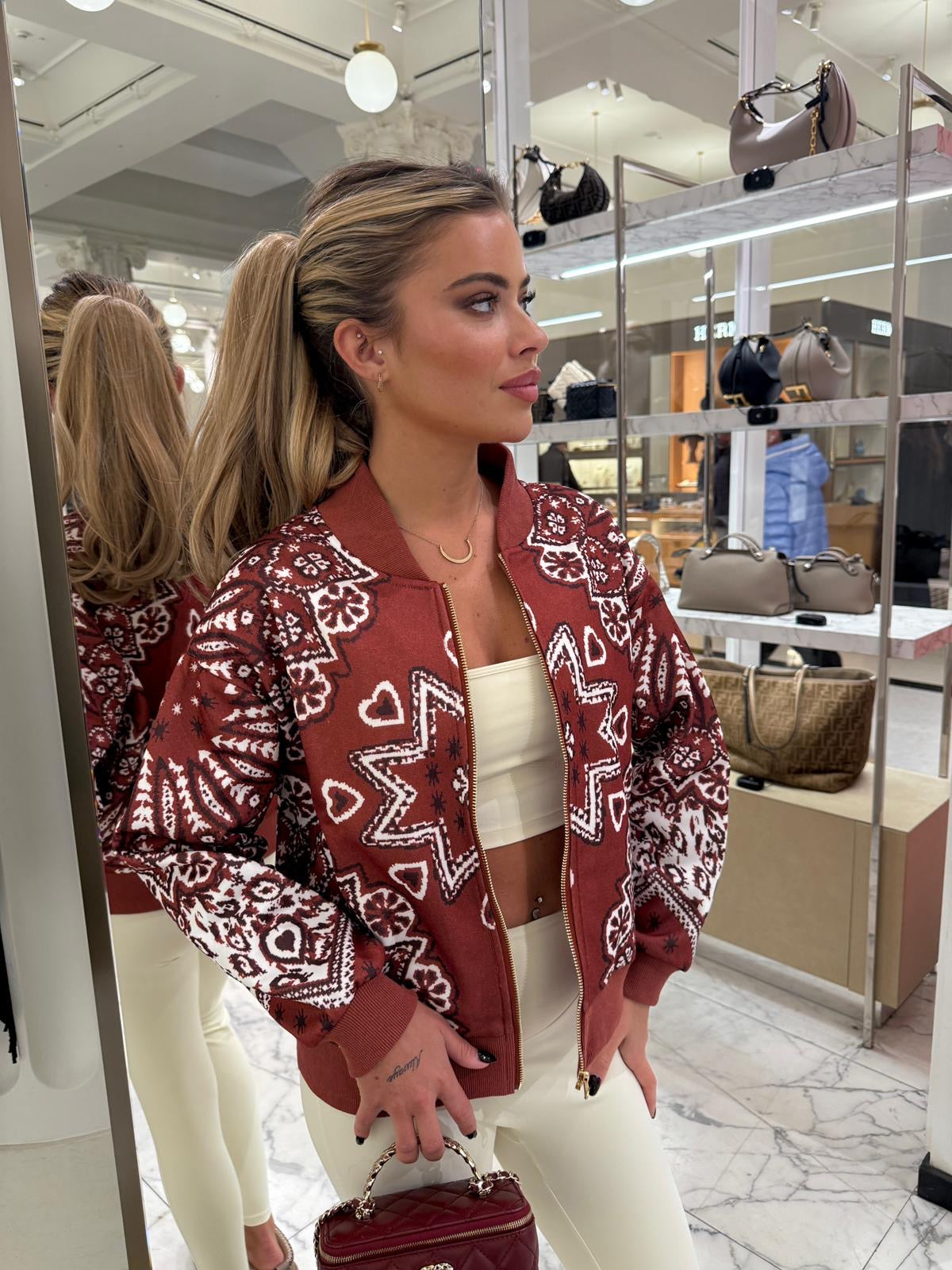 Bandana jacket - burgundy