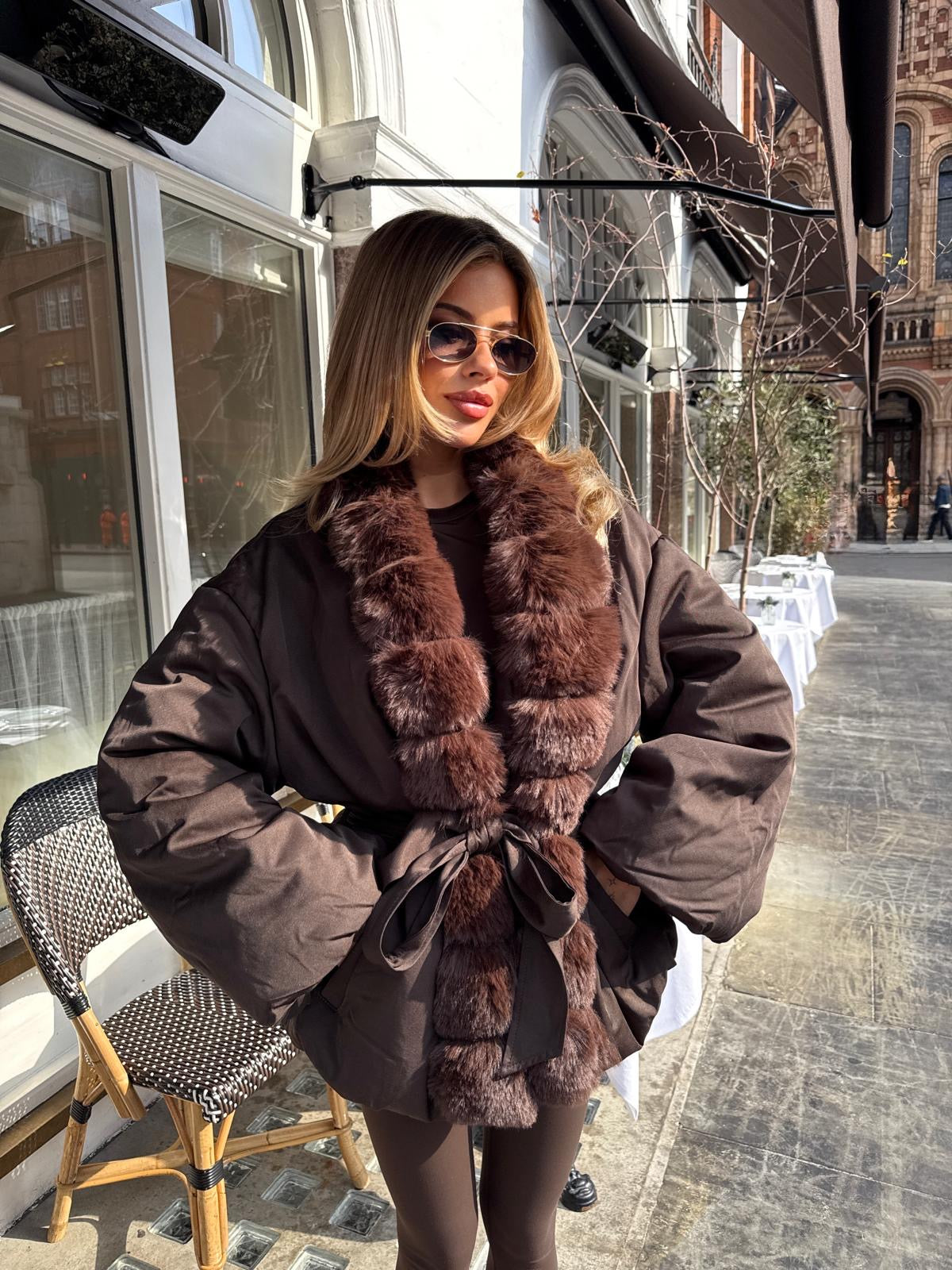 Penelope fur jacket - brown