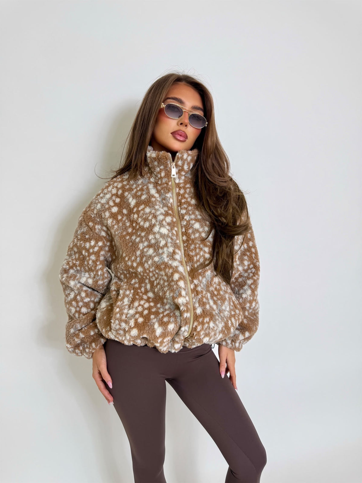 Bambi gold zip fleece - beige