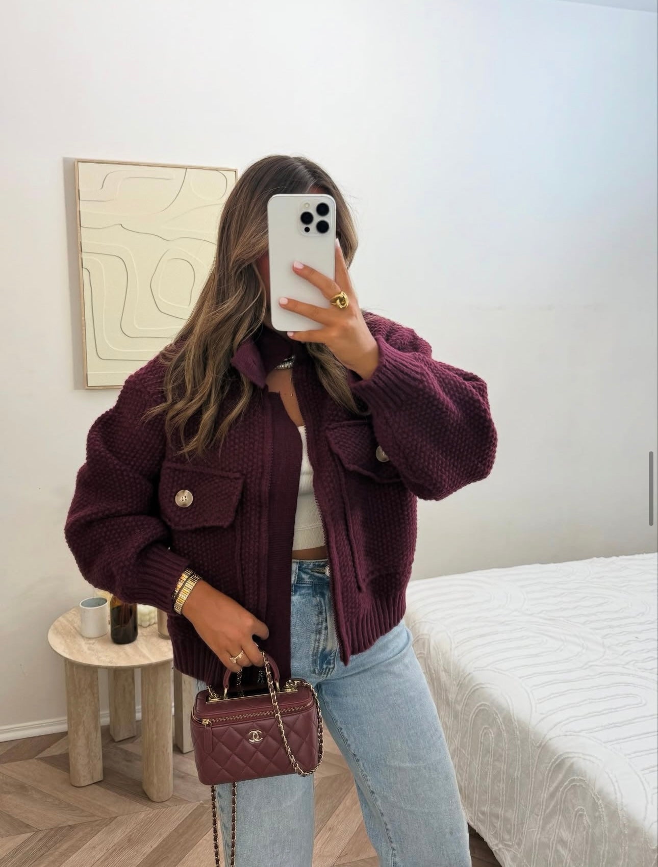 Knit jacket - wine