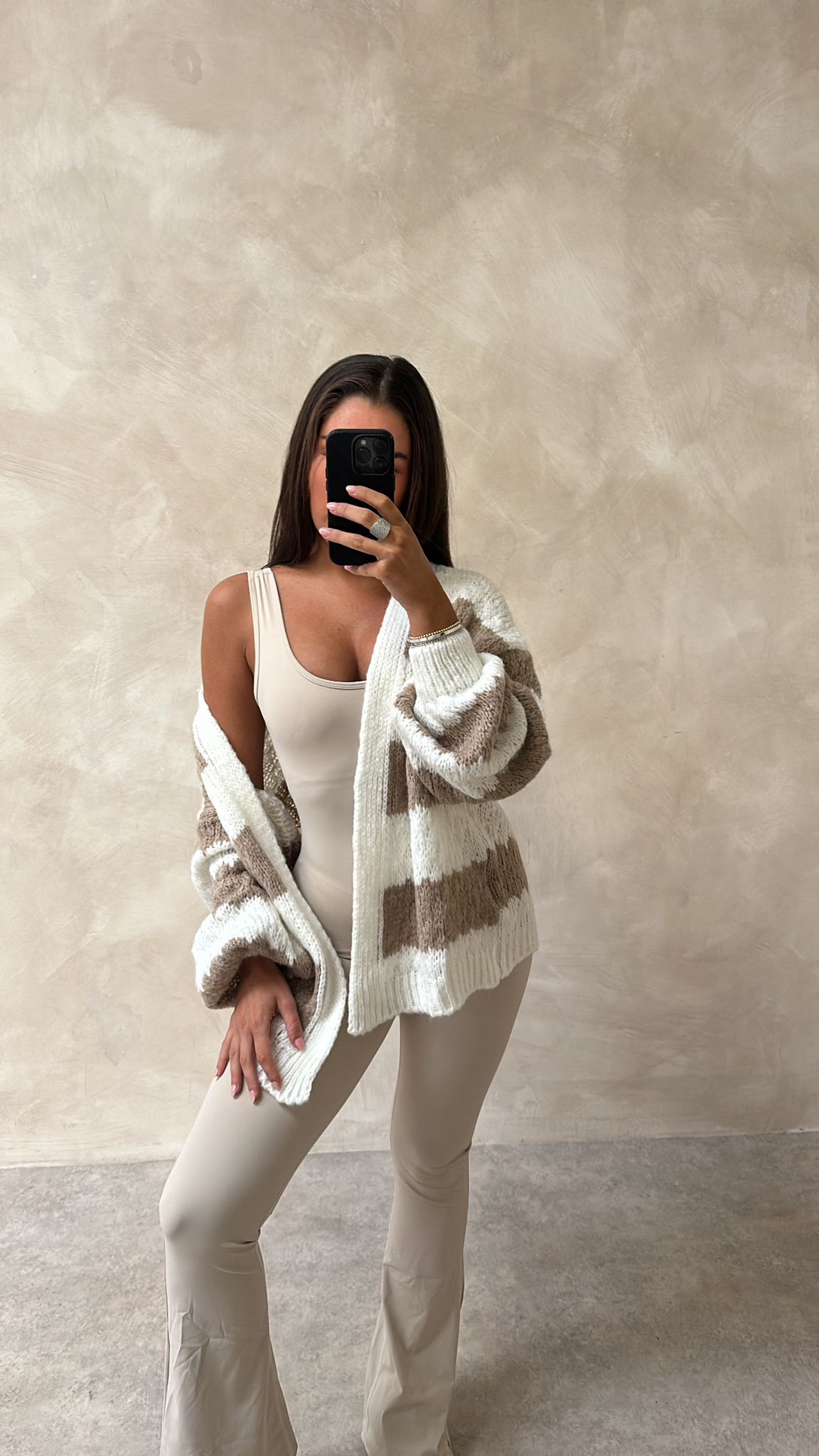 Stripe cardigan - beige