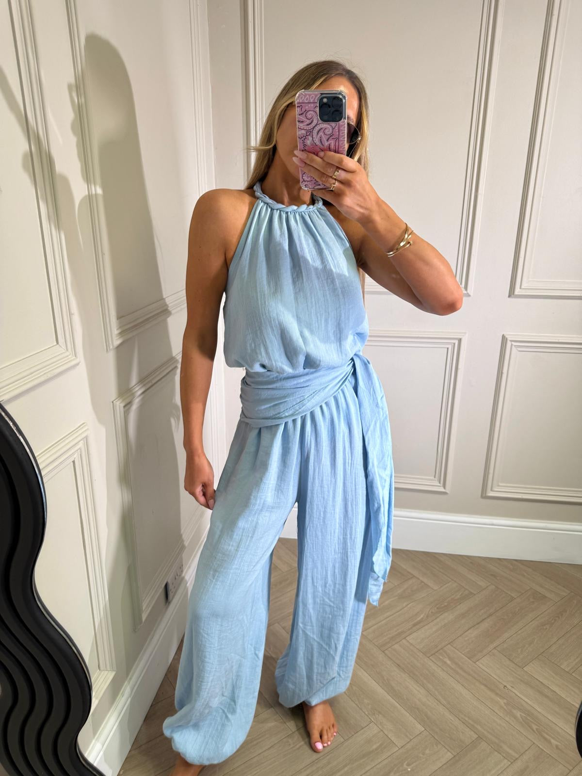 Harem trouser co-ord - blue