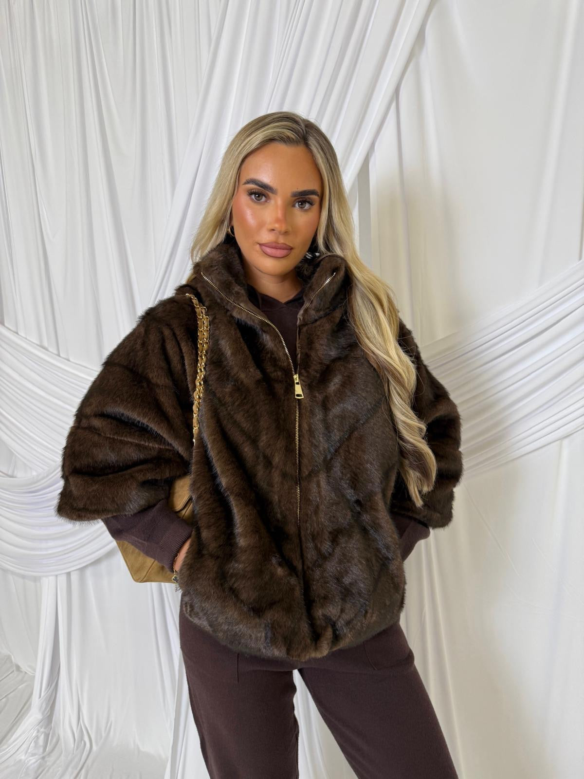 Sofia Luxury Fur Jacket - brown
