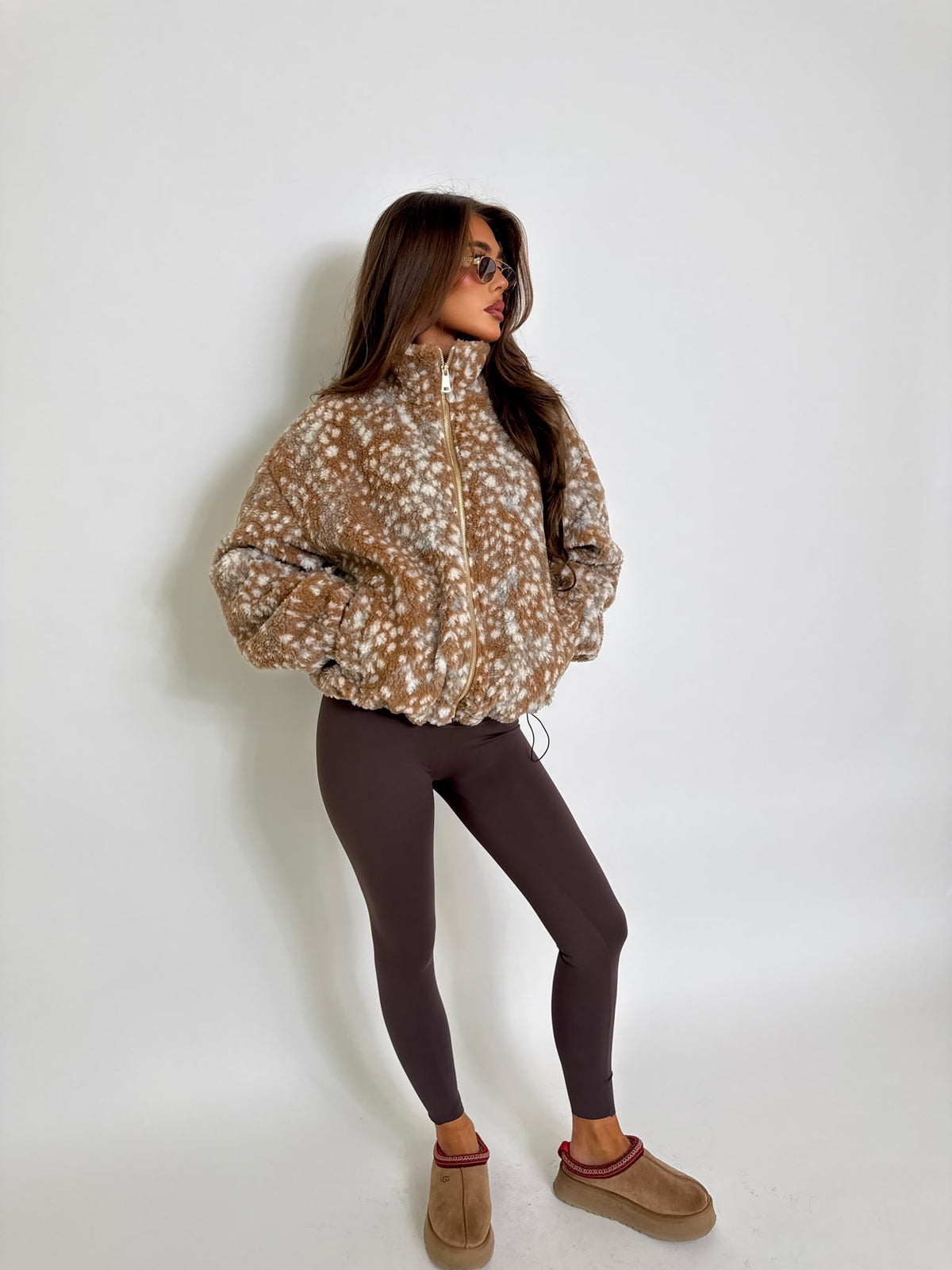 Bambi gold zip fleece - beige