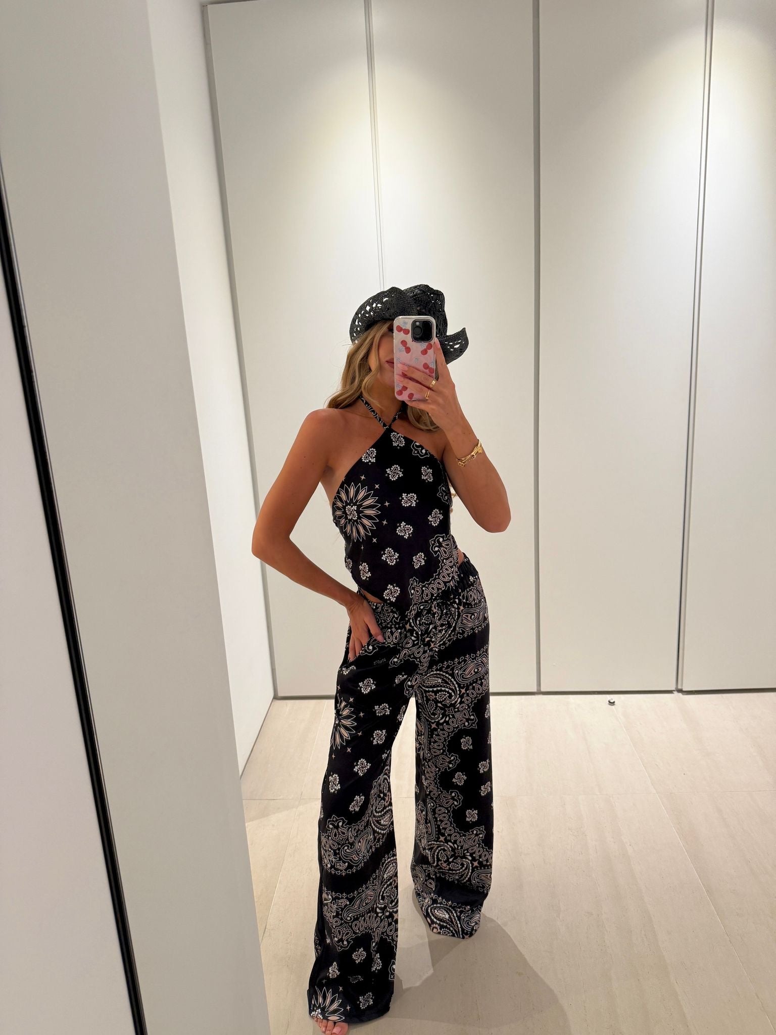 Bandana Trouser Set - Black