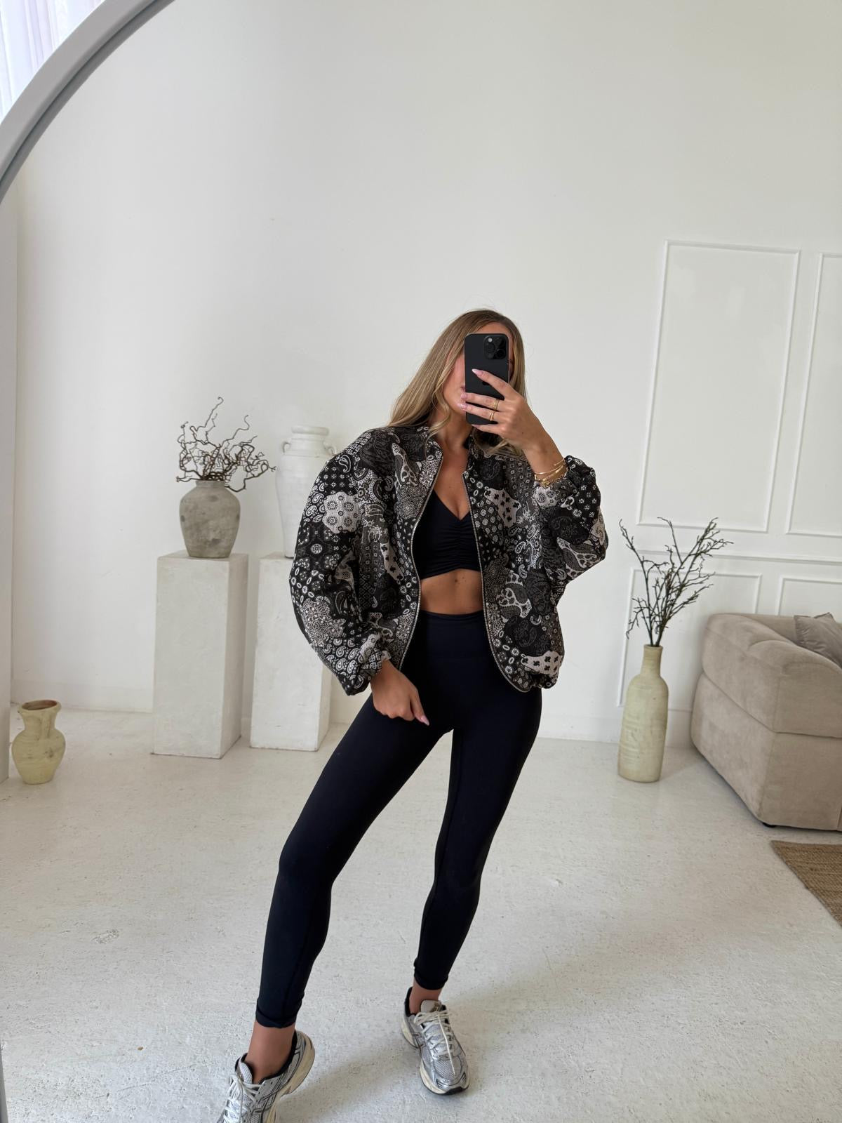 Bandana bomber jacket - brown