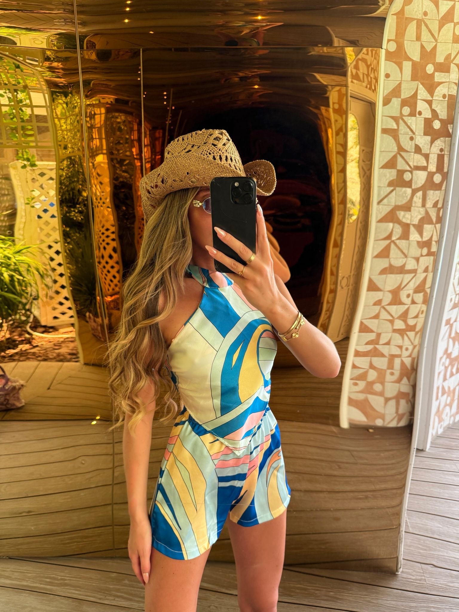 Silk Pattern short co-ord - Royal