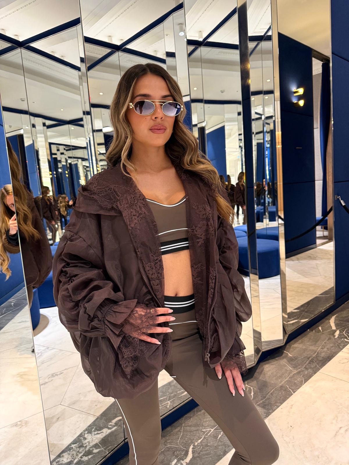 zip up jacket - brown